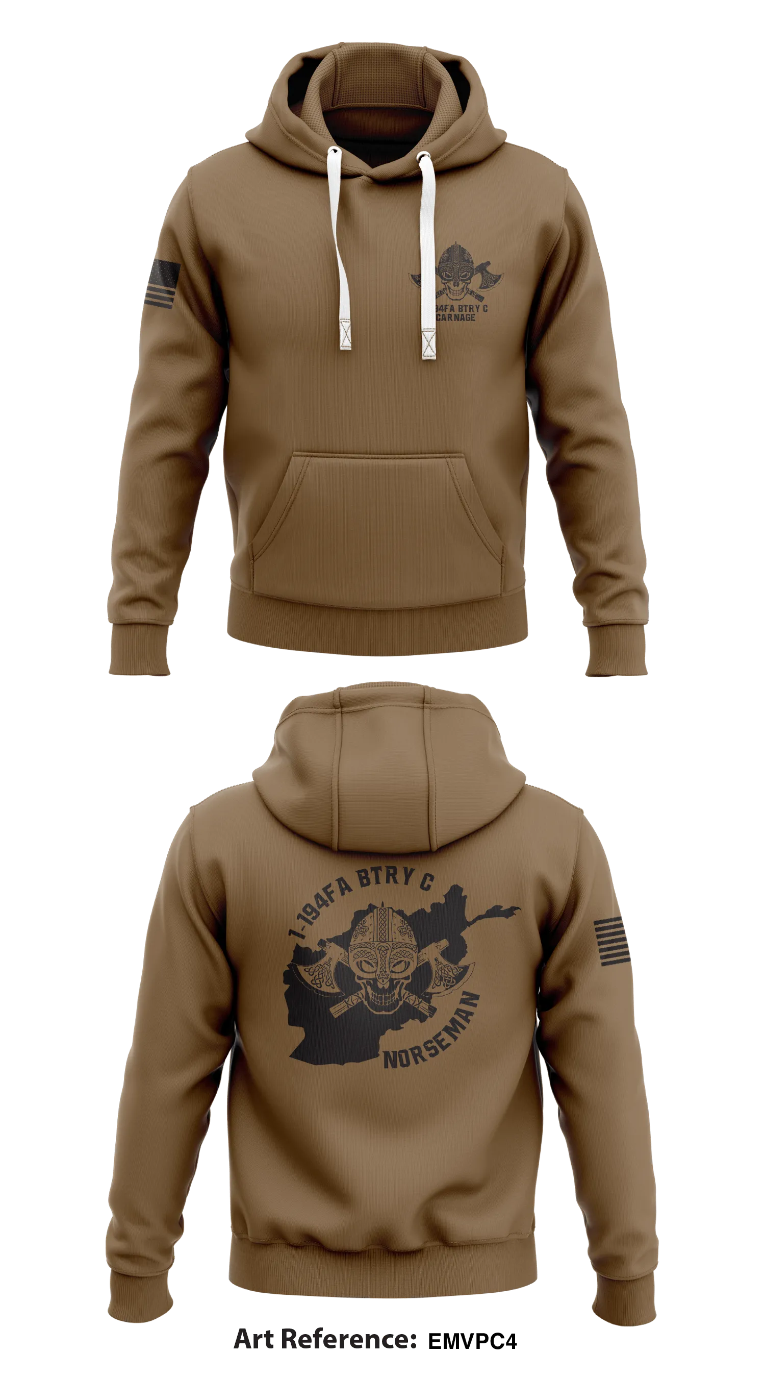 1-194FA BTRY C CARNAGE  Store 1  Core Men's Hooded Performance Sweatshirt - EMVPC4