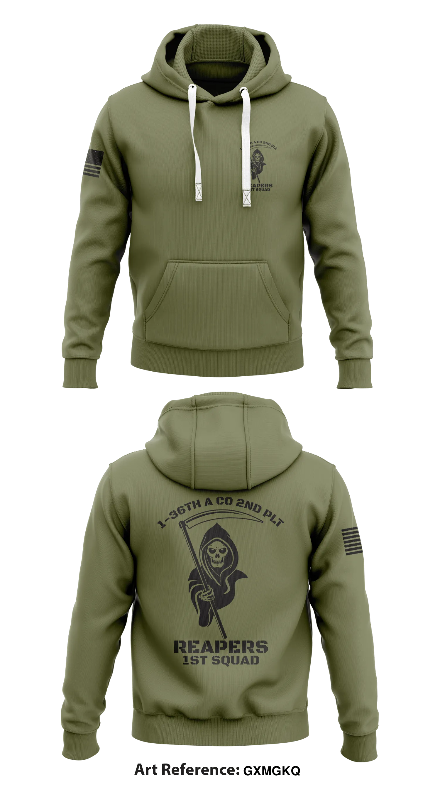 1-36th 2nd PLT Reapers Store 1  Core Men's Hooded Performance Sweatshirt - GXmGKq