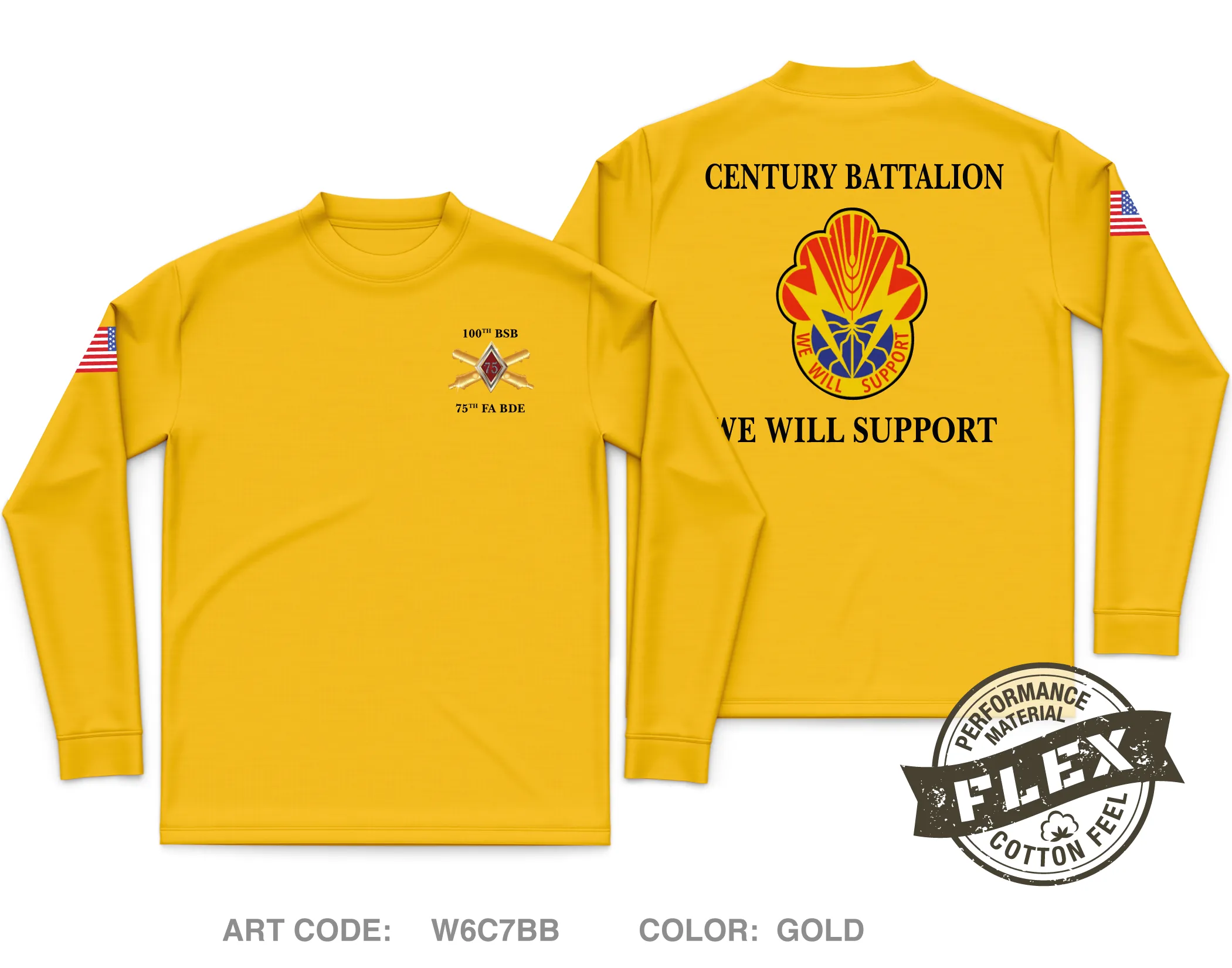 100TH BSB Core Men's LS Flex Performance Tee - W6C7BB