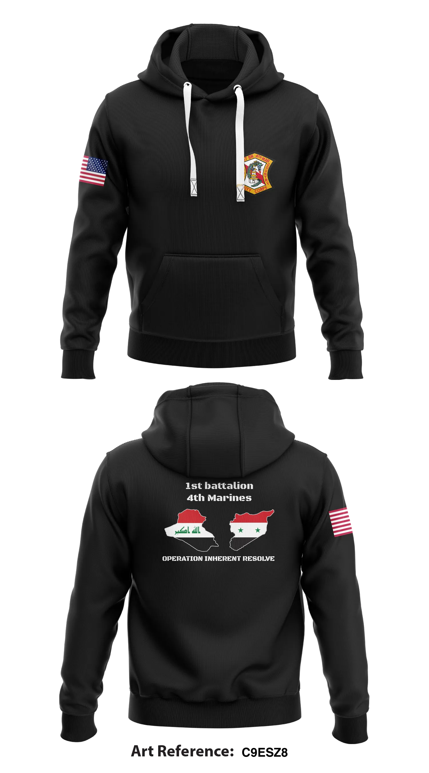 1st battalion 4th Marines Store 1  Core Men's Hooded Performance Sweatshirt - C9EsZ8