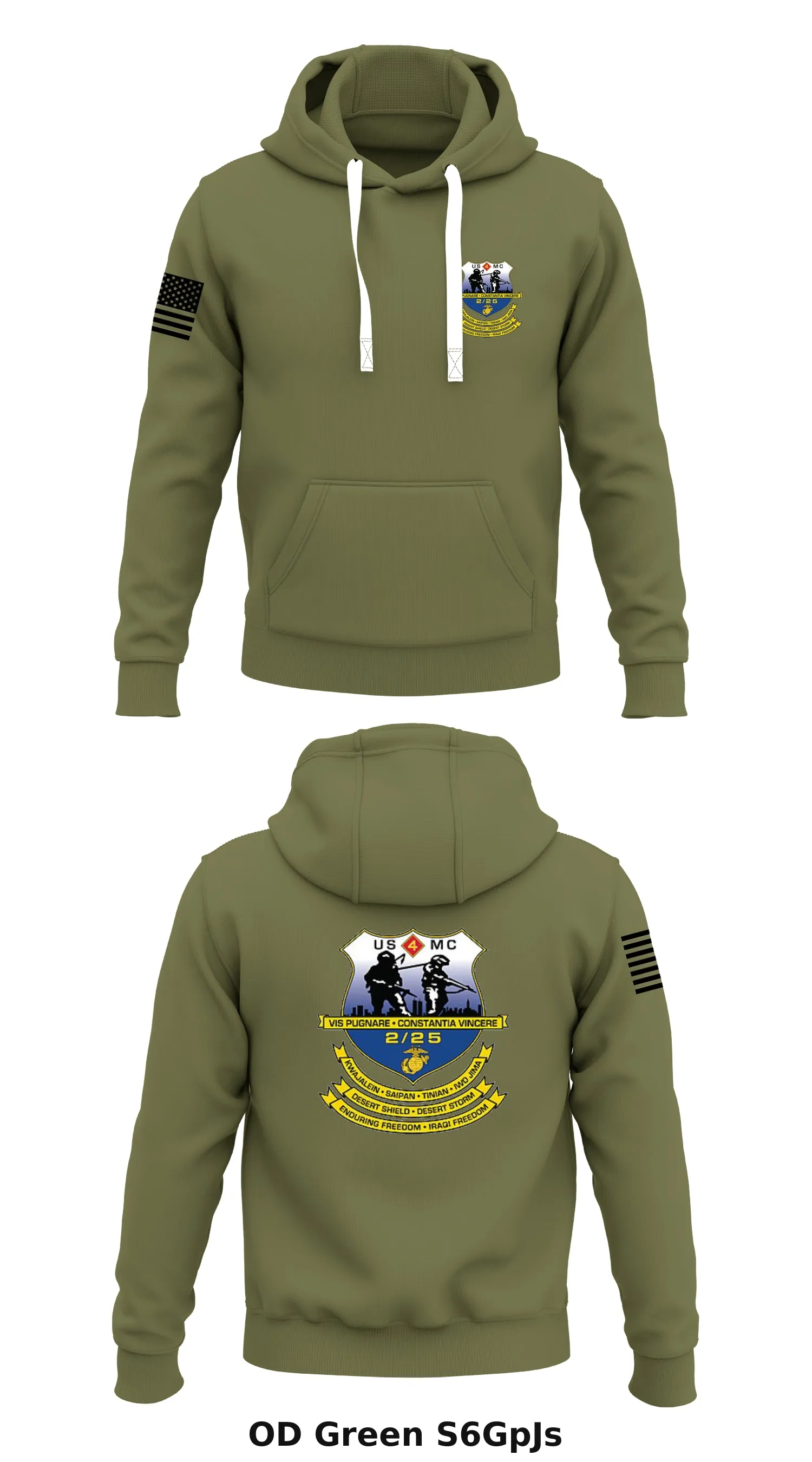 2 BN, 25th Marines Store 1  Core Men's Hooded Performance Sweatshirt - S6GpJs