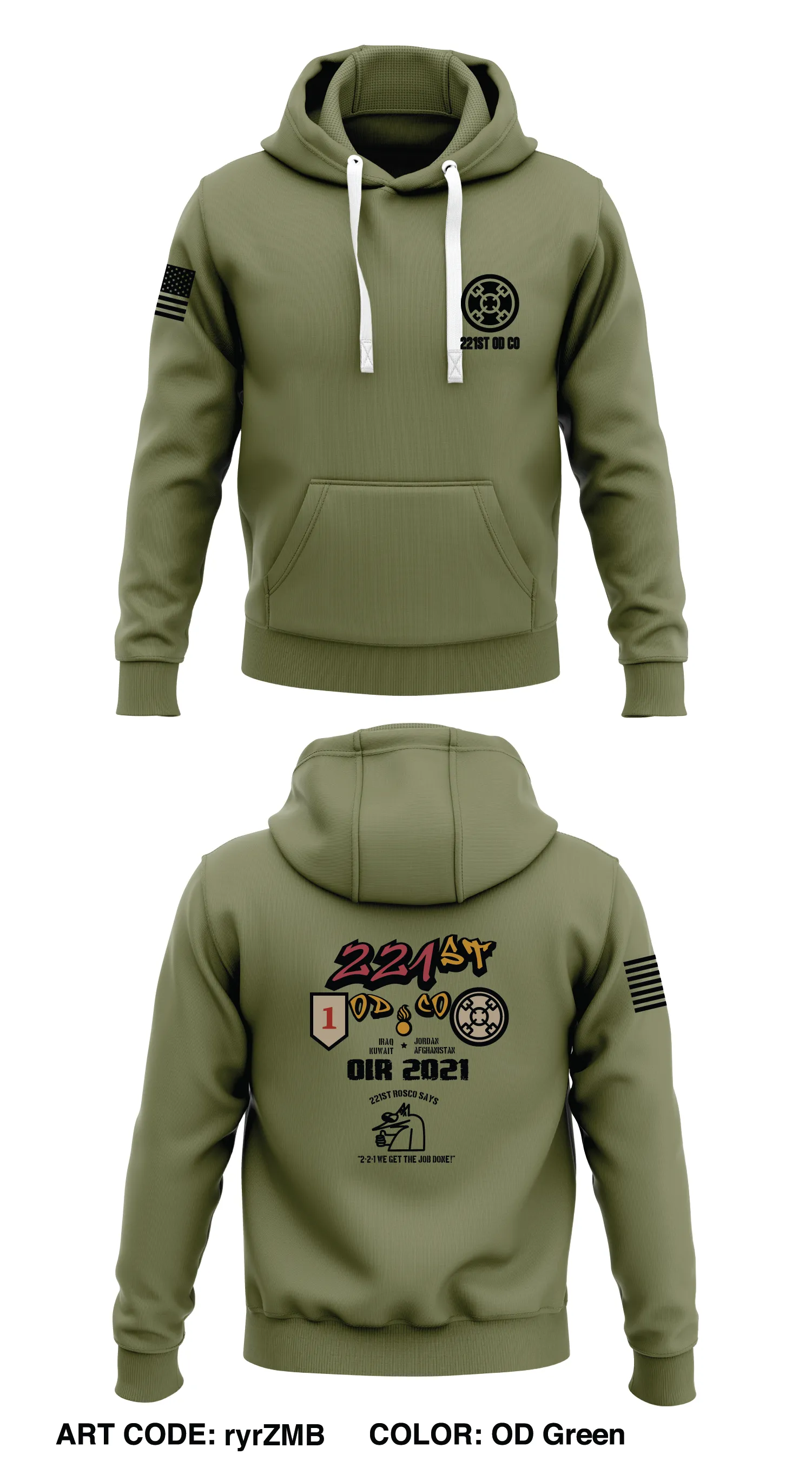 221st OD Co Store 1  Core Men's Hooded Performance Sweatshirt - ryrZMB