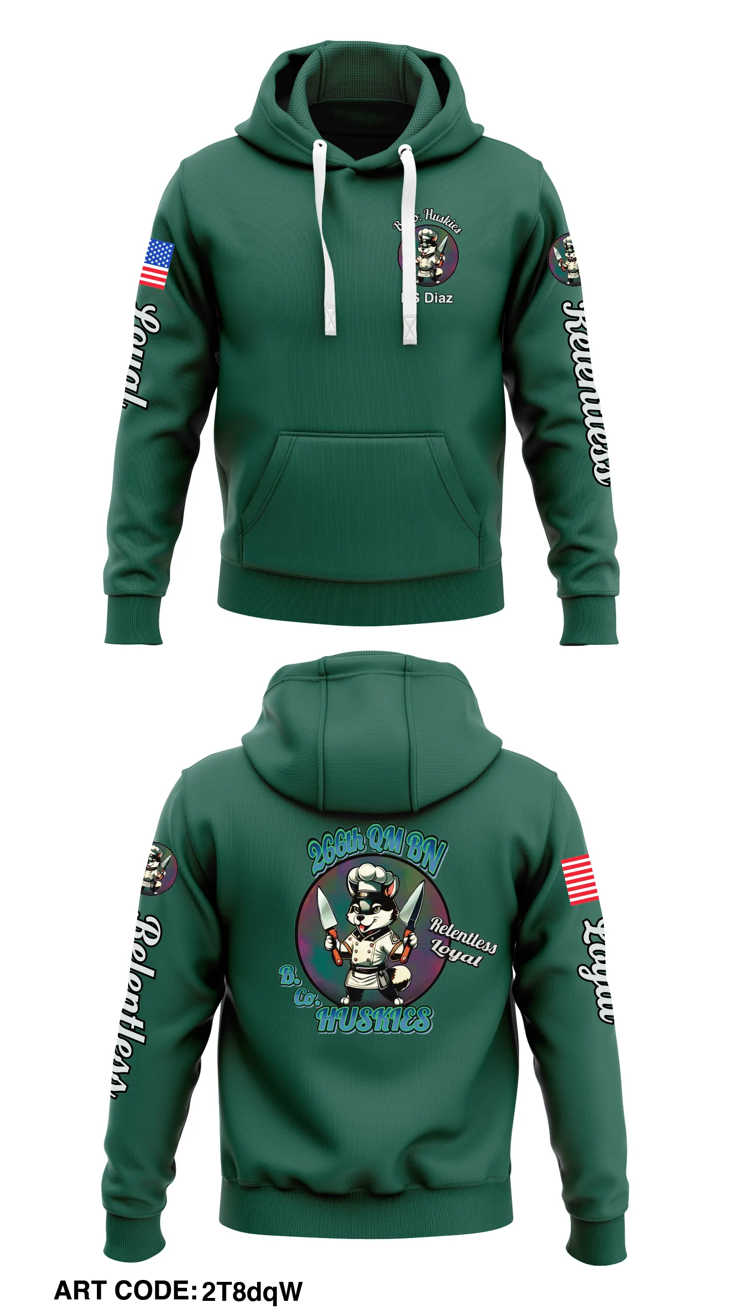 266th QM BN  Core Men's Hooded Performance Sweatshirt - 2T8dqW
