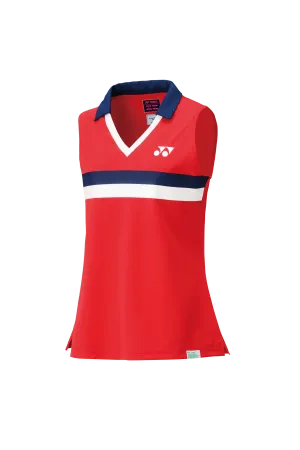 75TH Women's Sleeveless Polo Shirt 20627A [Ruby Red]