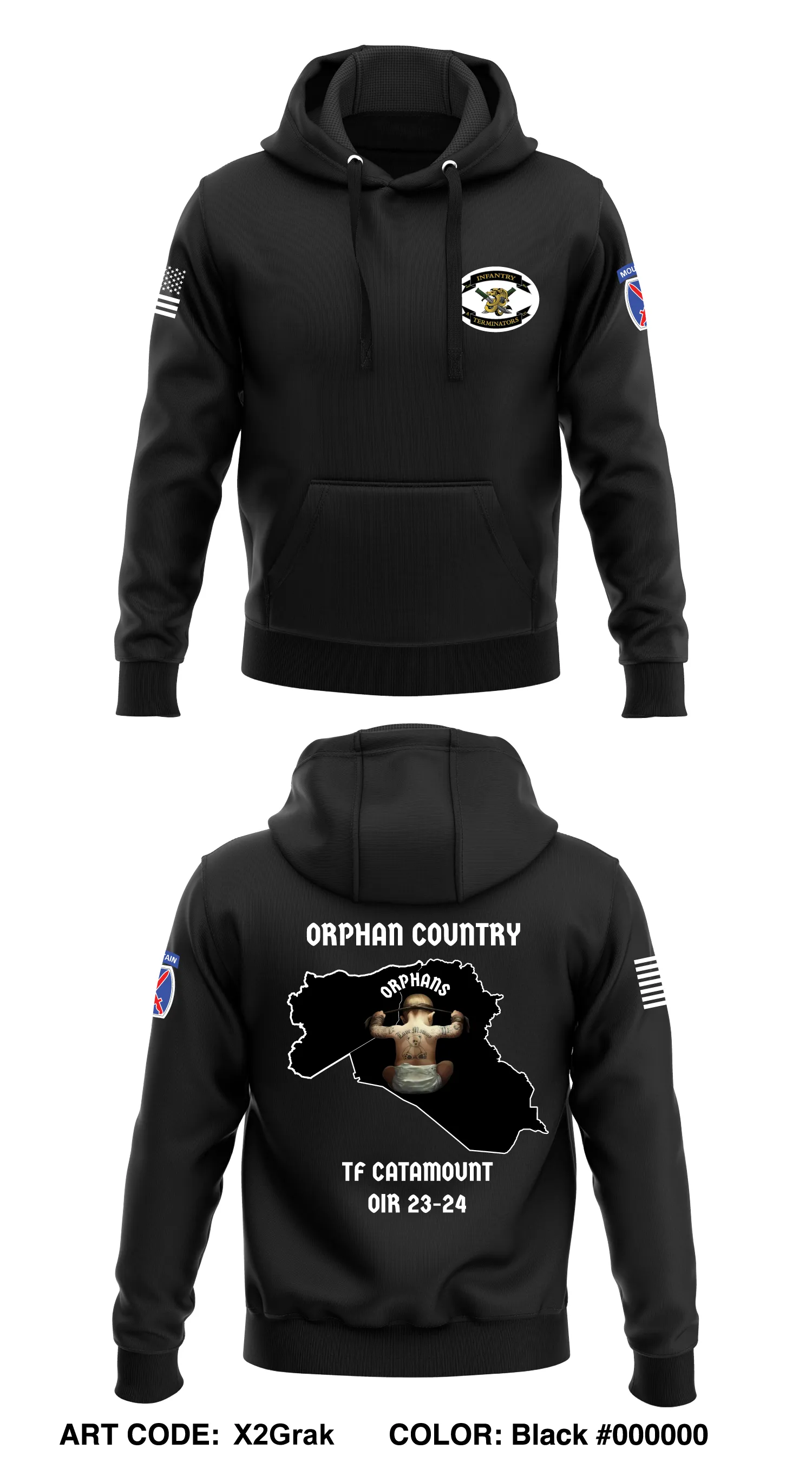 A Co 2-14 3rd Platoon  Core Men's Hooded Performance Sweatshirt - X2Grak