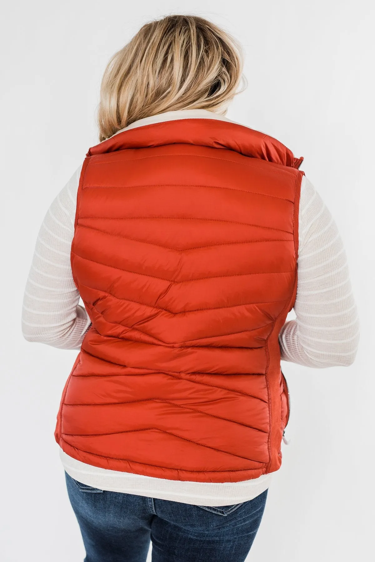 A New Journey Reversible Vest- Rust & Beige
