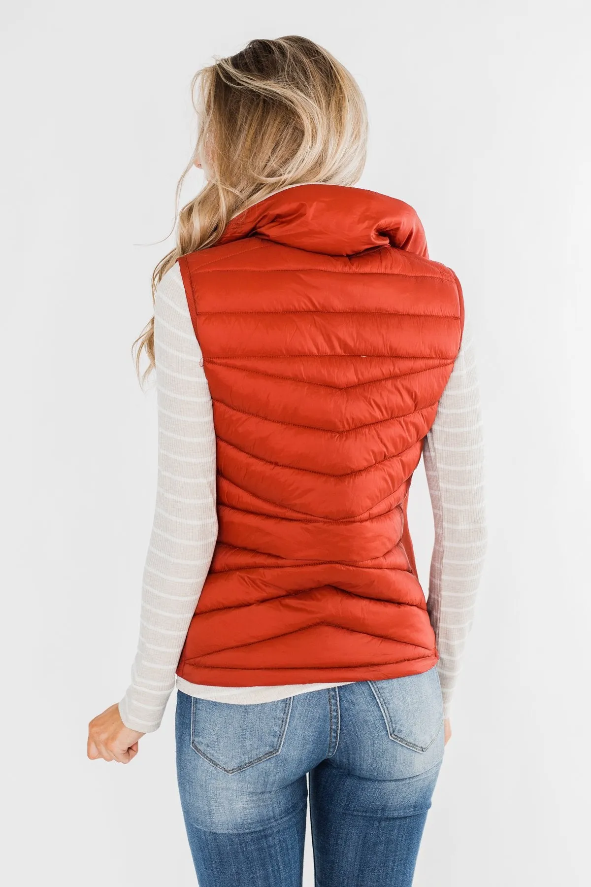 A New Journey Reversible Vest- Rust & Beige