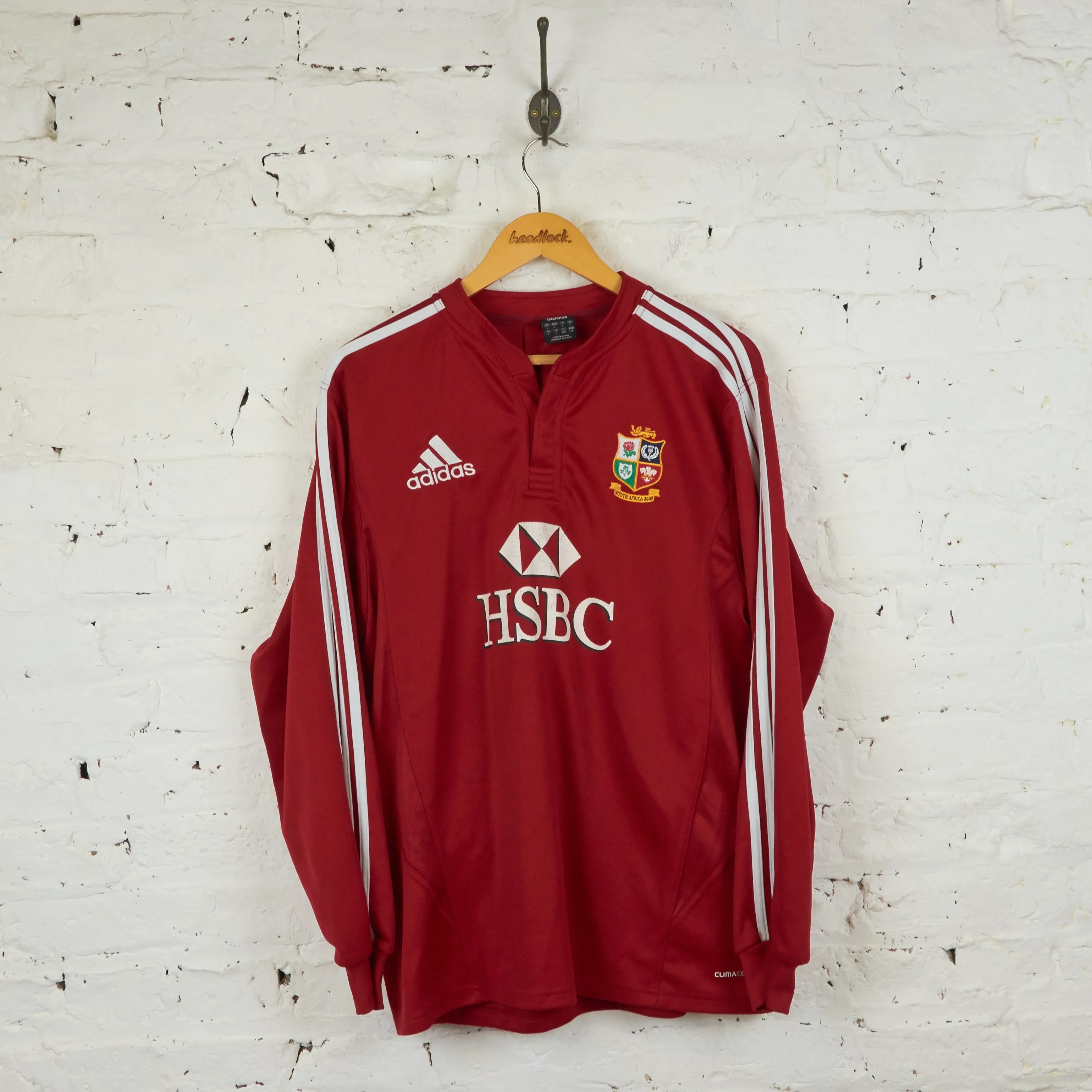 Adidas British and Irish Lions 2009 Long Sleeve Rugby Shirt - Red - L