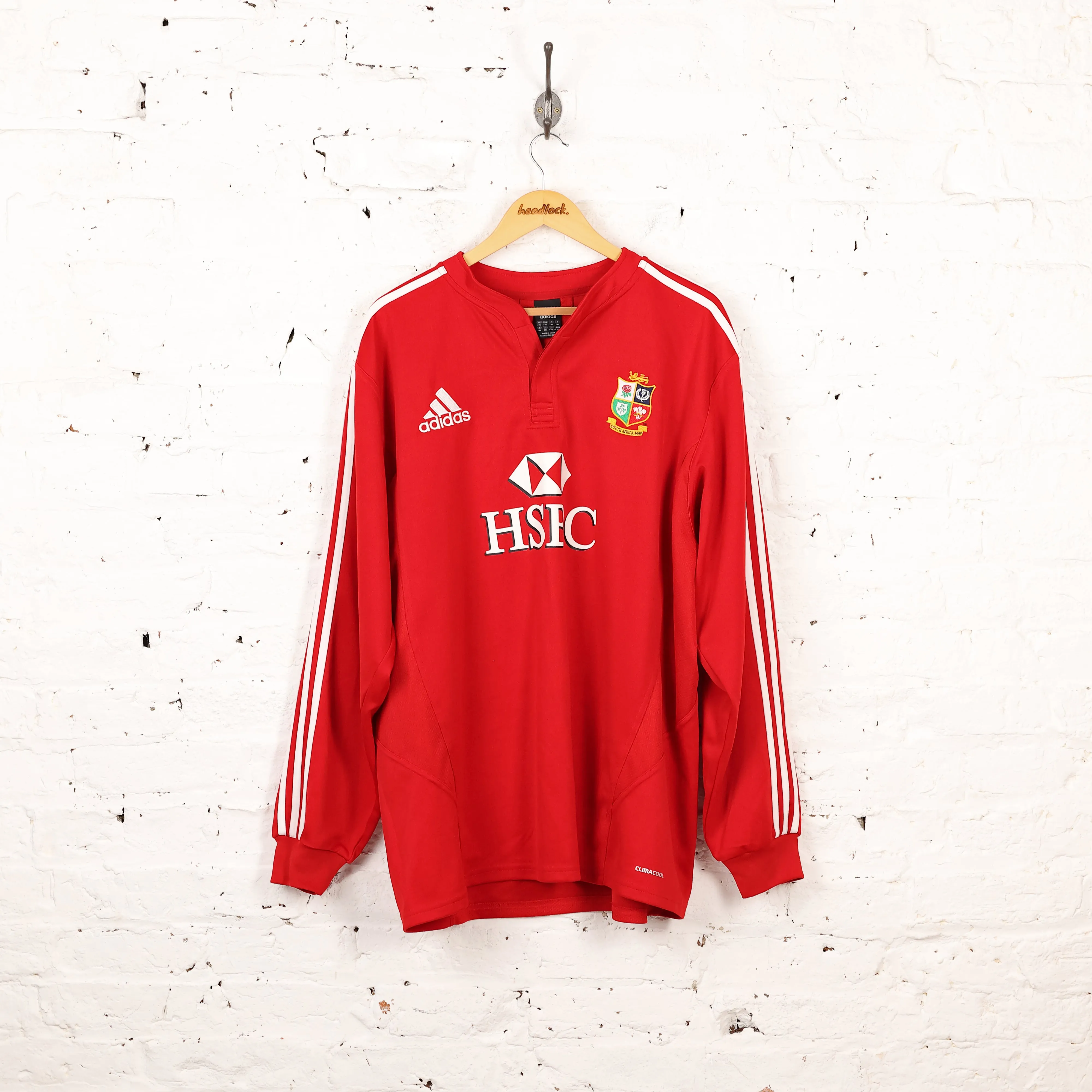 Adidas British and Irish Lions 2009 Long Sleeve Rugby Shirt - Red - XXL