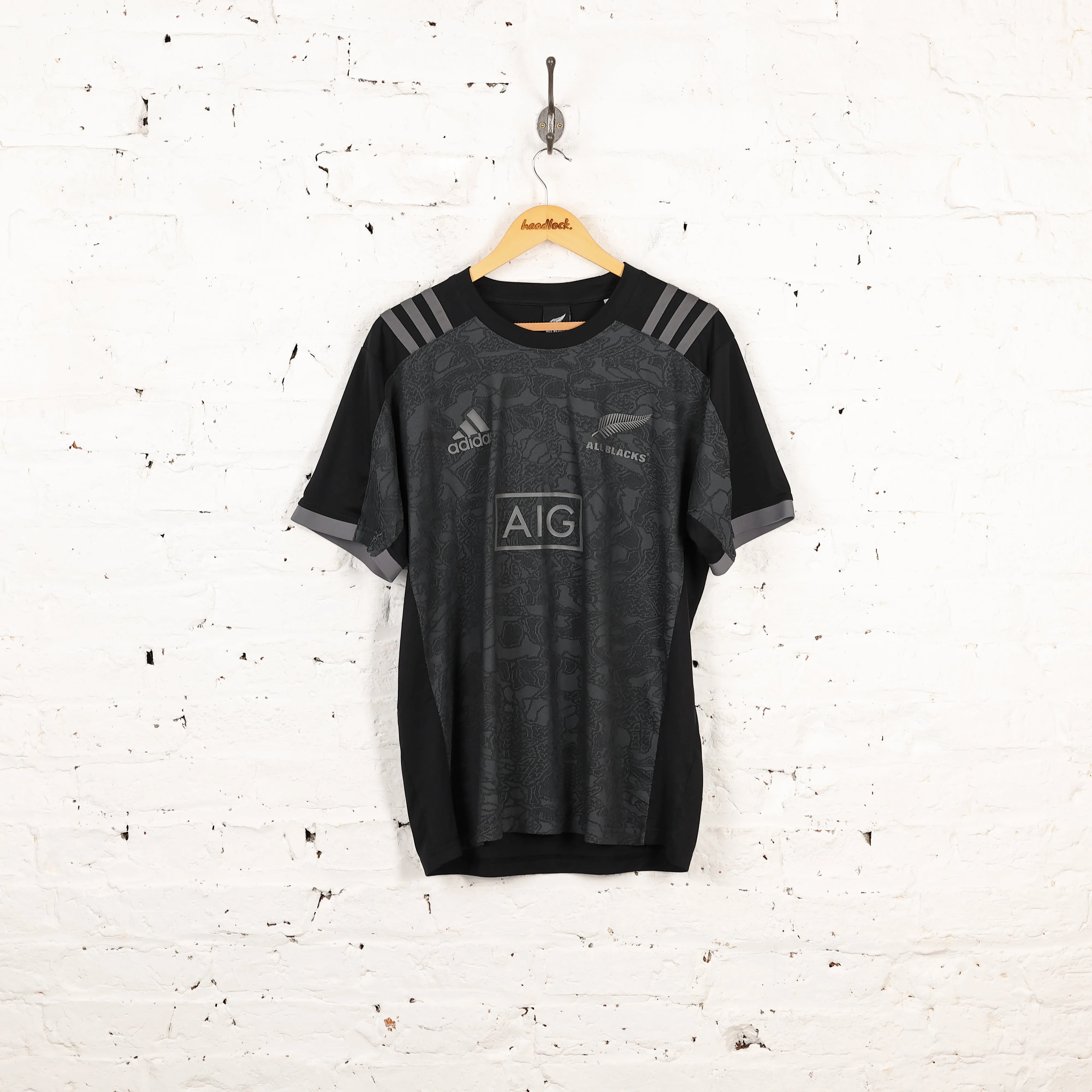 Adidas New Zealand Rugby Training Shirt - Black - L
