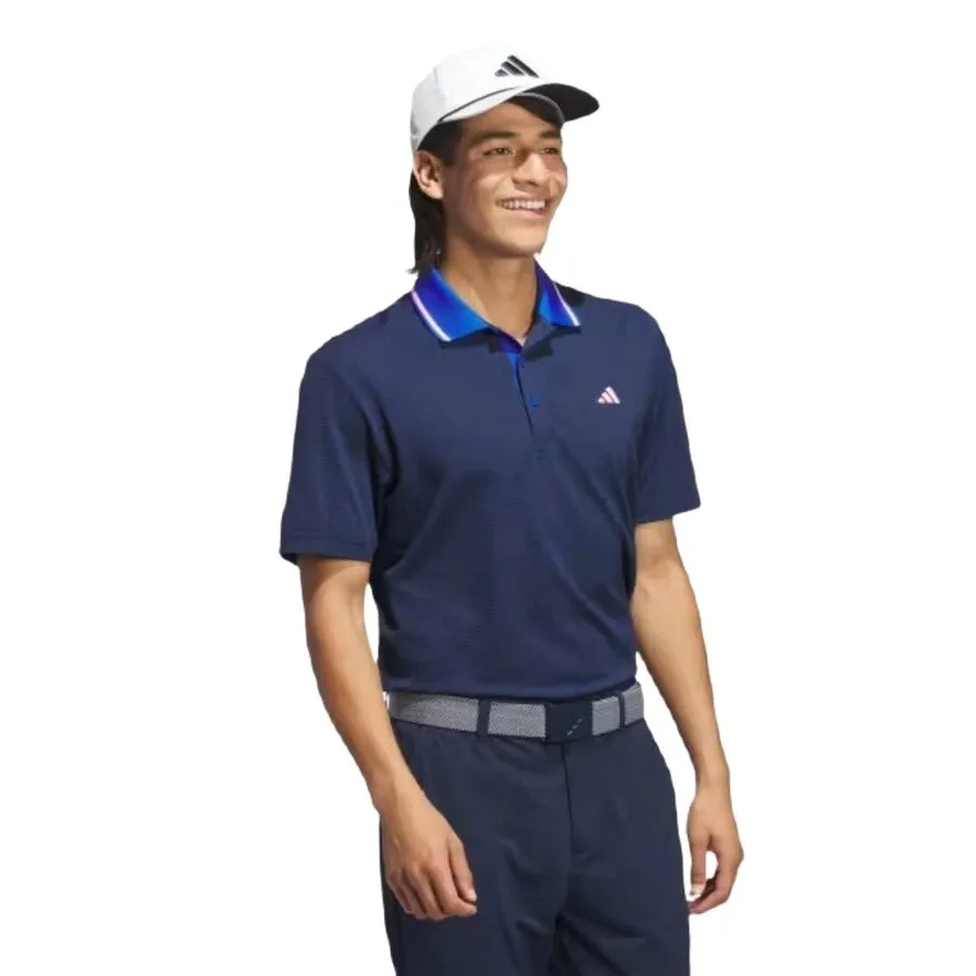 Adidas Ultimate365 Tour Twistknit Polo Shirt - Blue