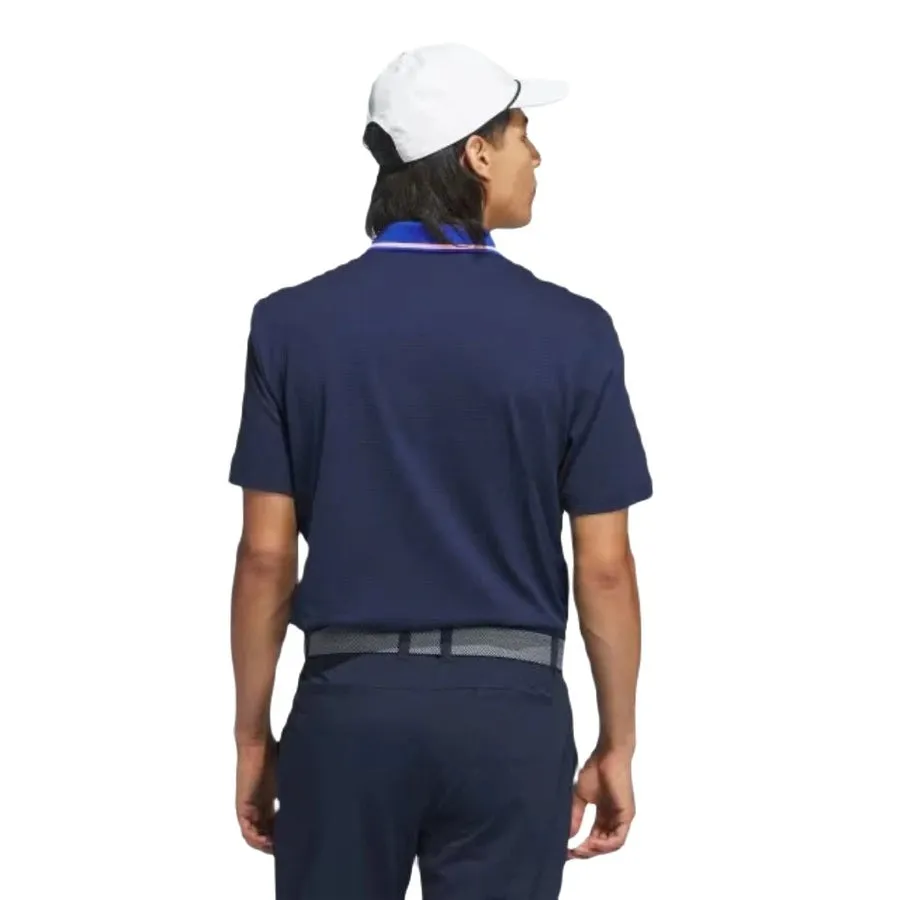 Adidas Ultimate365 Tour Twistknit Polo Shirt - Blue