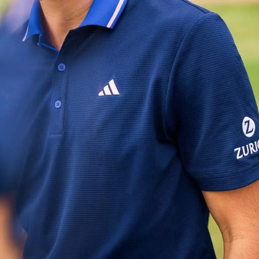 Adidas Ultimate365 Tour Twistknit Polo Shirt - Blue