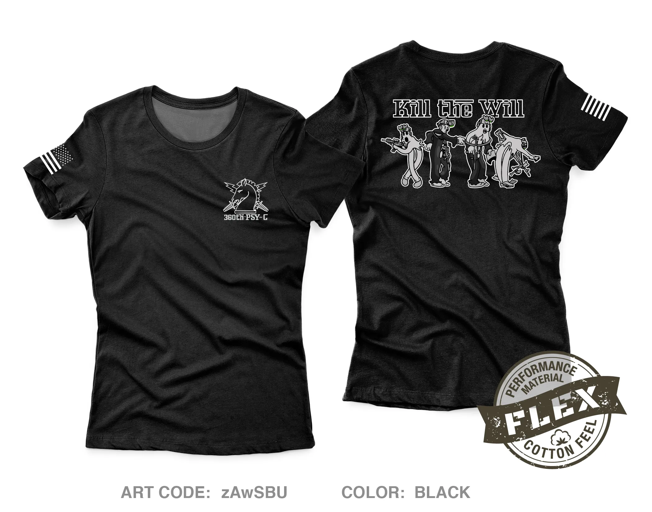 Alpha 4, 360th PSY-C, 11th PSY-B, 2d PSY-G Core Women's SS Flex Performance Tee - zAwSBU