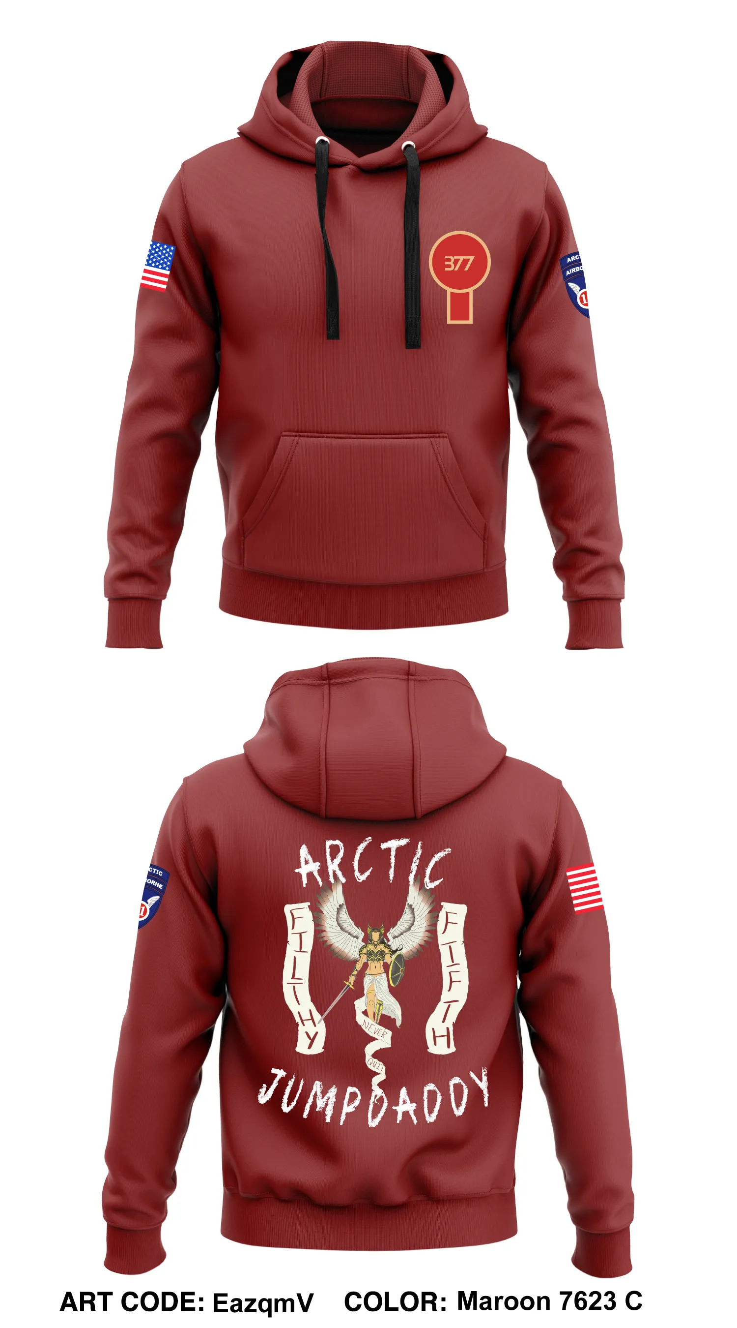 Alpha BTRY, 2-377th FAR  Core Men's Hooded Performance Sweatshirt - EazqmV