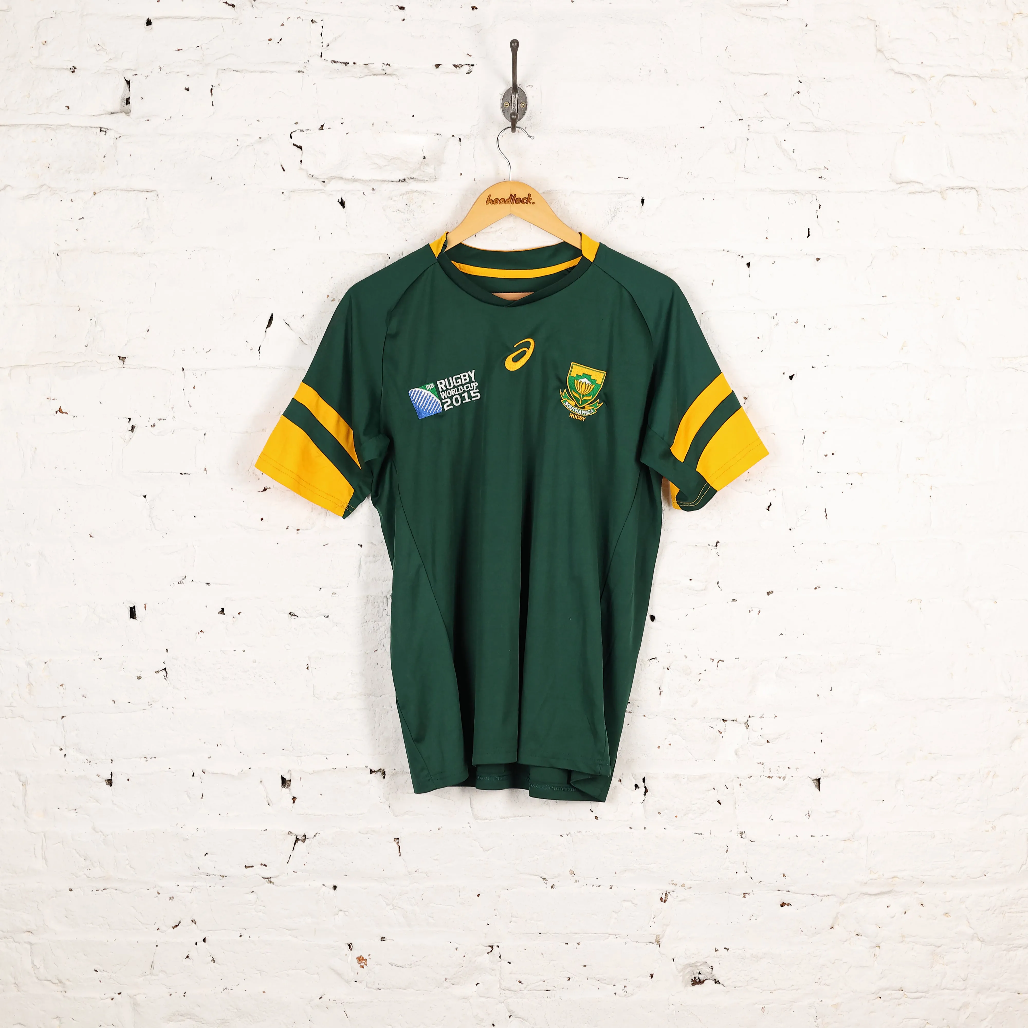 Asics South Africa 2015 World Cup Rugby Shirt - Green - L