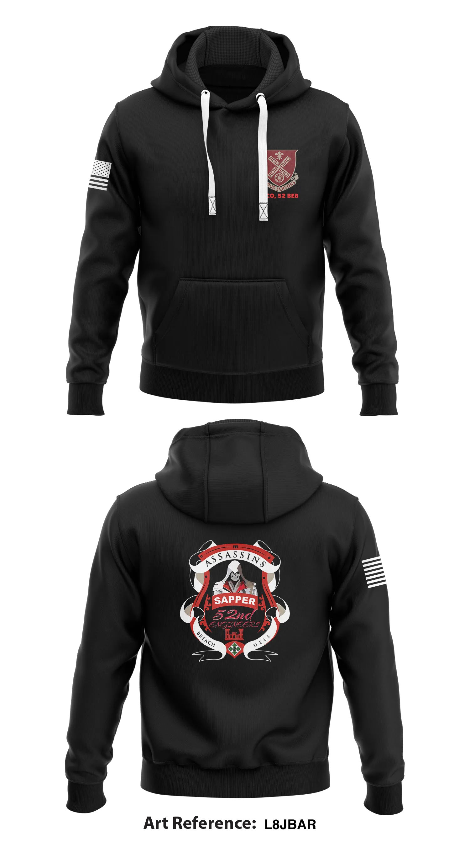 Assassin Company, 52nd BEB  Core Men's Hooded Performance Sweatshirt - L8JbaR
