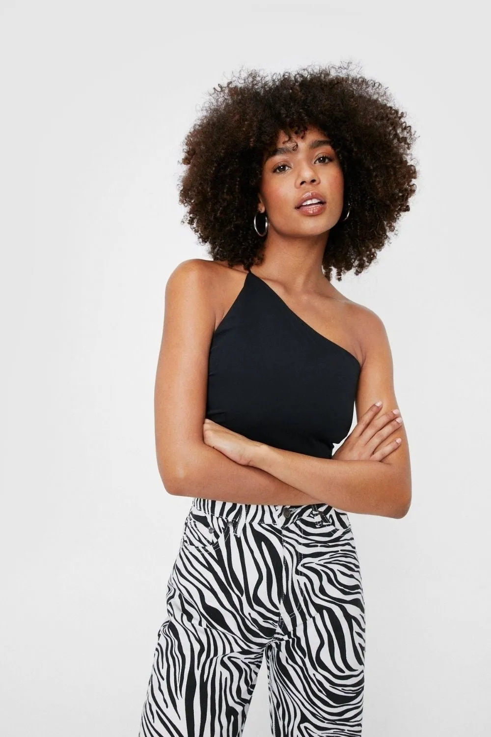 Asymmetric Bow Tie Back Crop Top