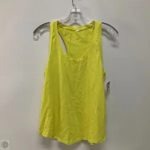 Athletic Tank Top By Lululemon In Yellow, Size: 8