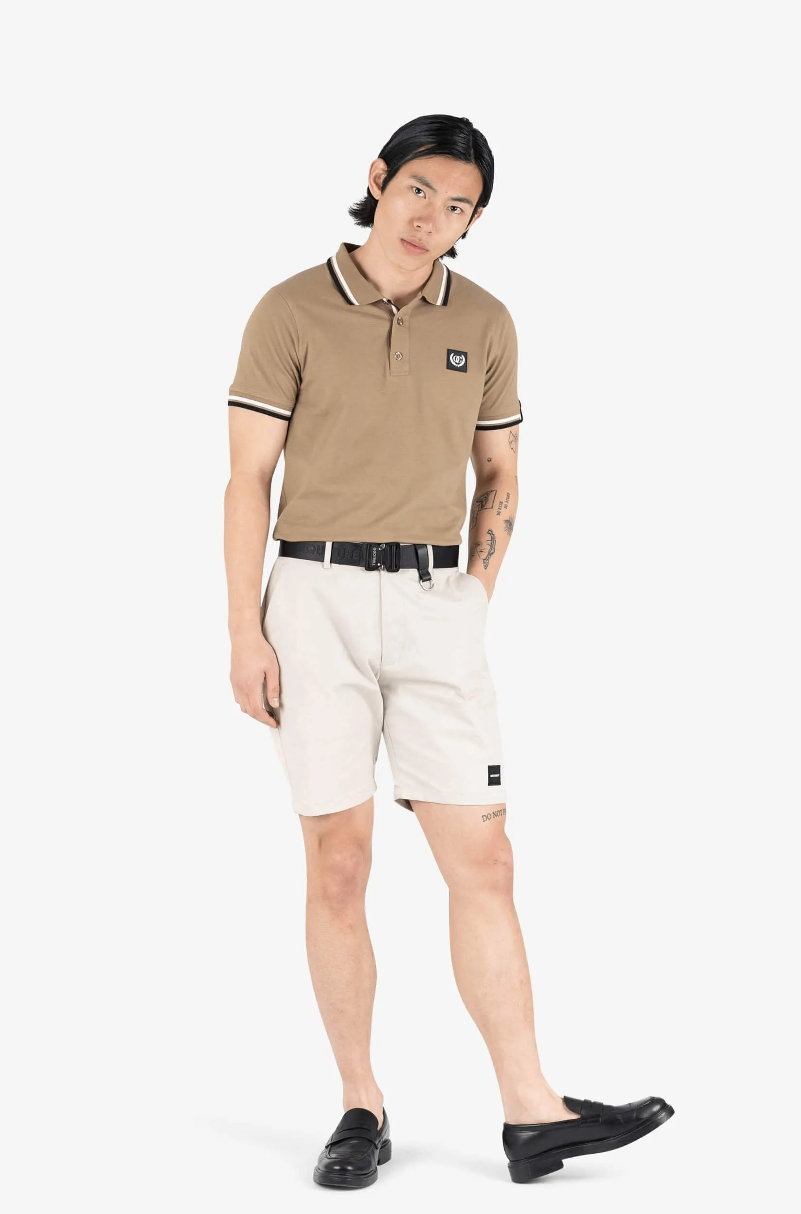 AVERGNE POLO | FADED KHAKI/BLACK