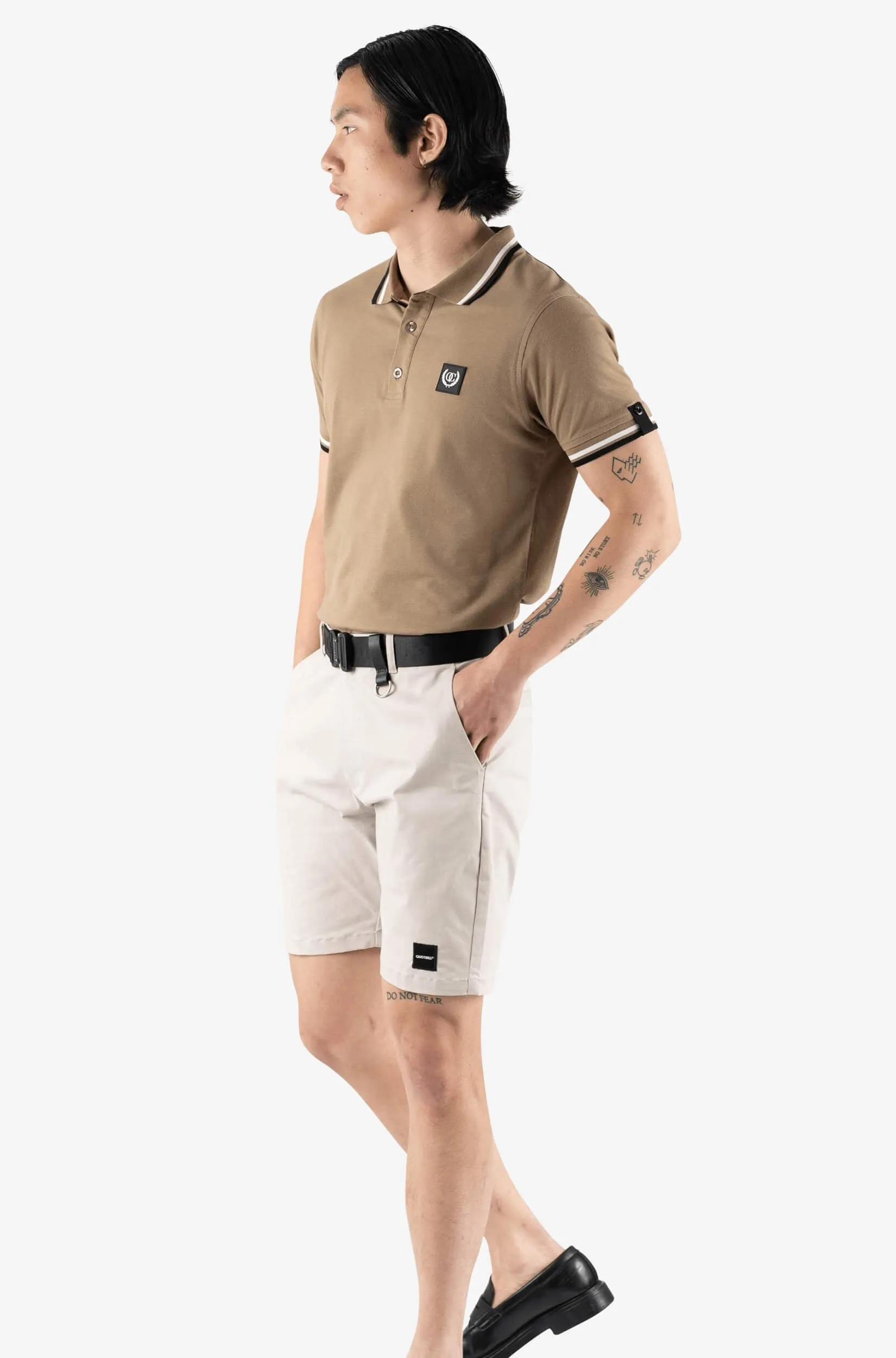 AVERGNE POLO | FADED KHAKI/BLACK