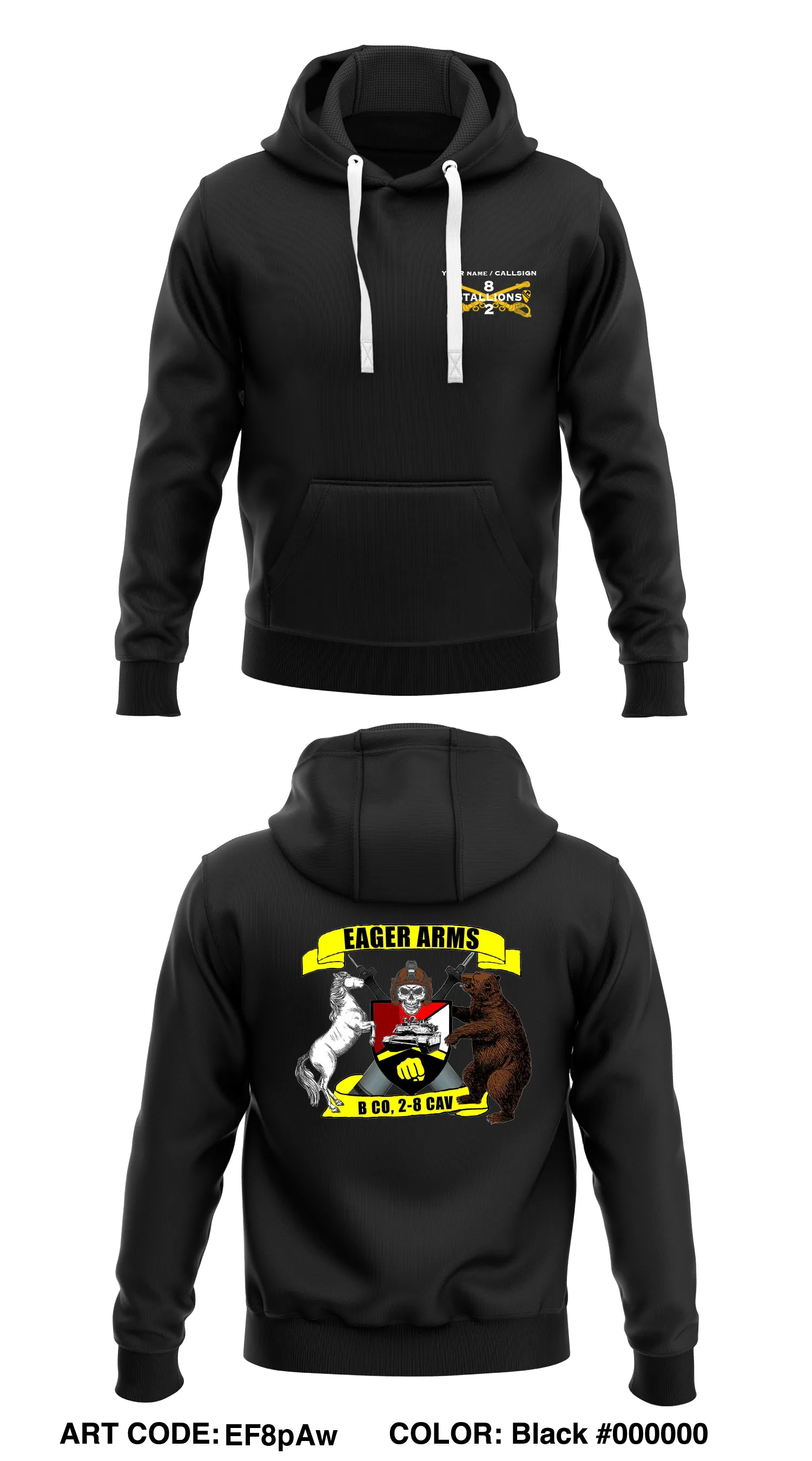 B CO 2-8CAV 1ABCT Store 1  Core Men's Hooded Performance Sweatshirt - EF8pAw