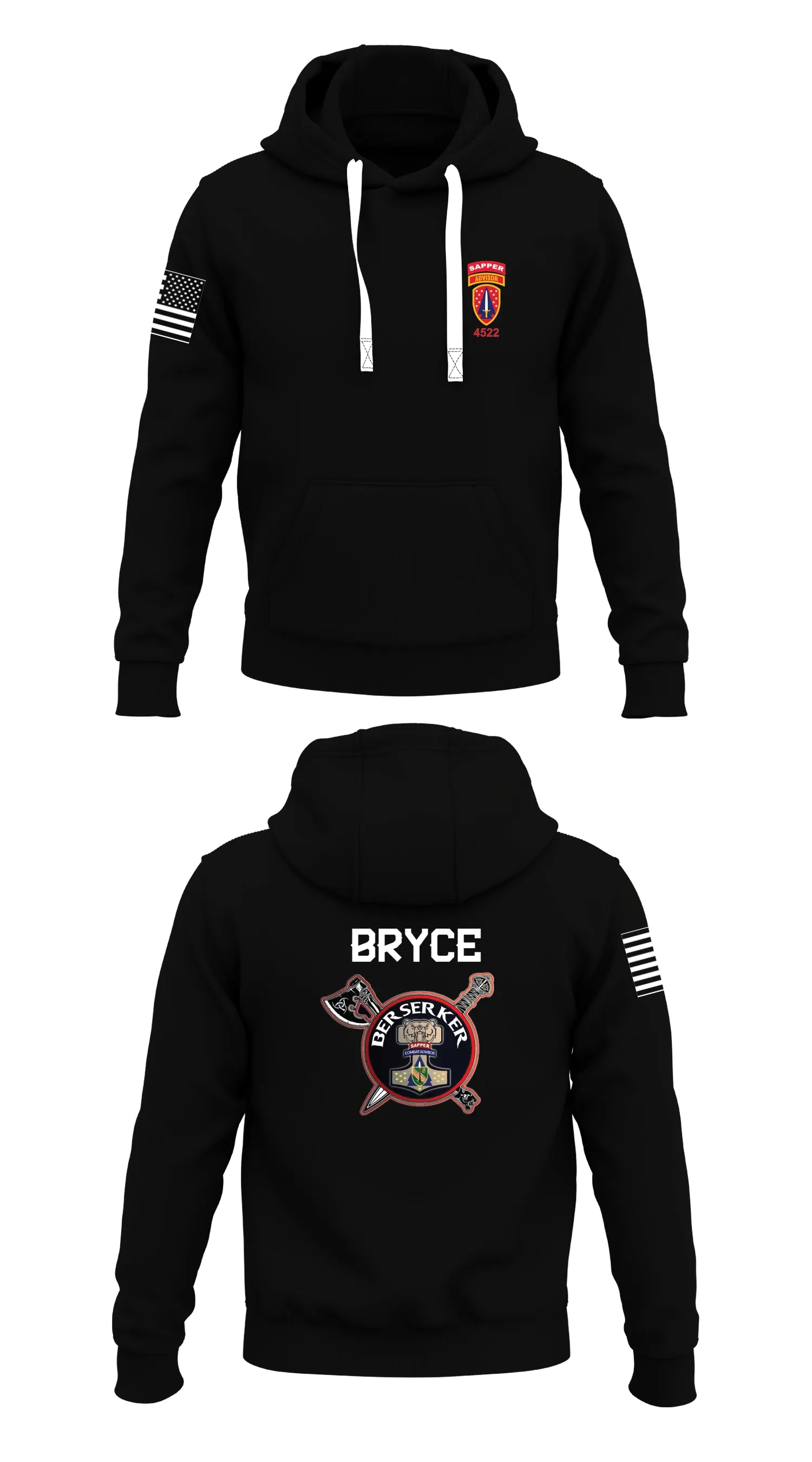 B Co, 5th BN, 4SFAB  Store 1  Core Men's Hooded Performance Sweatshirt - 64008382891