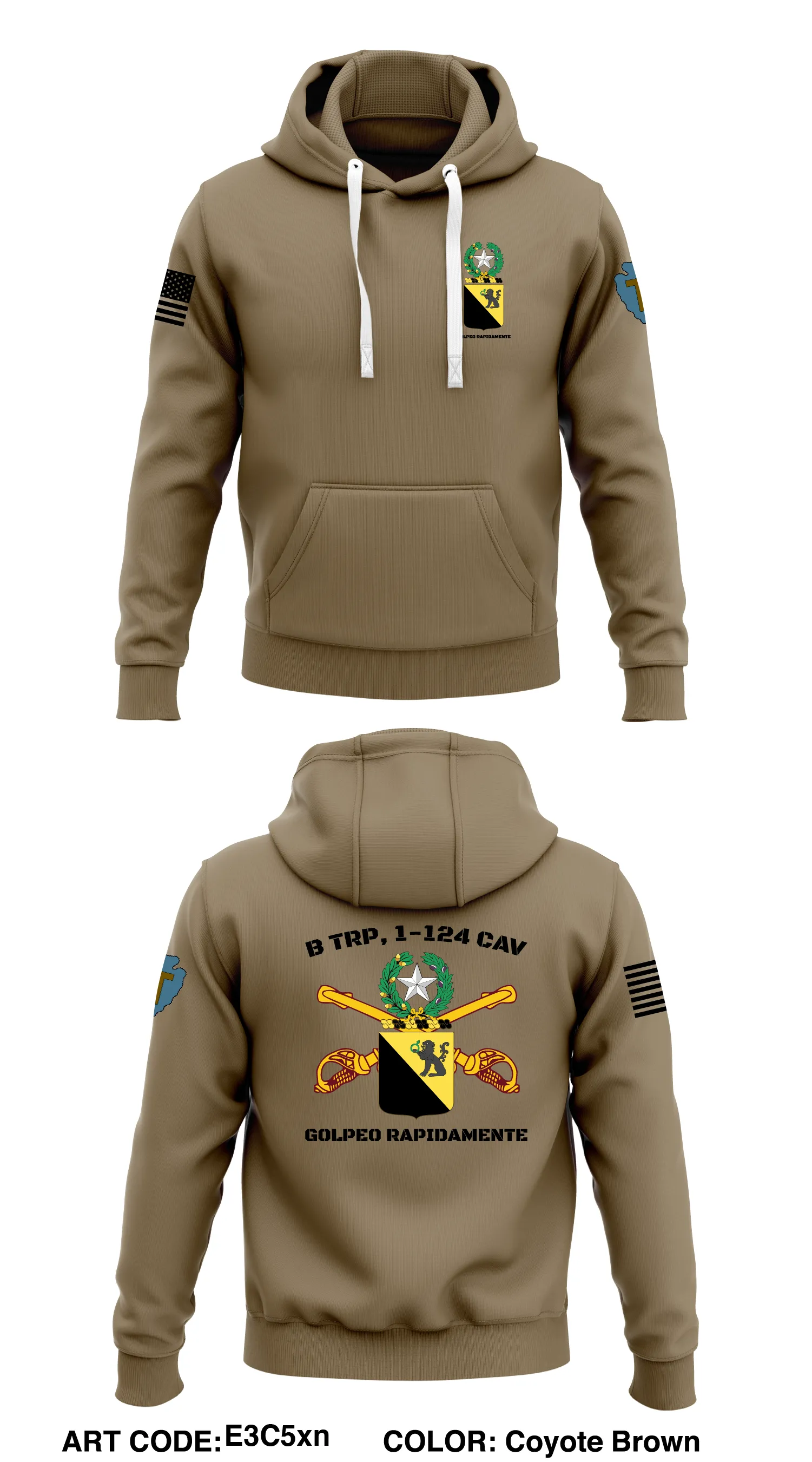 B Trp, 1-124 Cav Store 1  Core Men's Hooded Performance Sweatshirt - E3C5xn