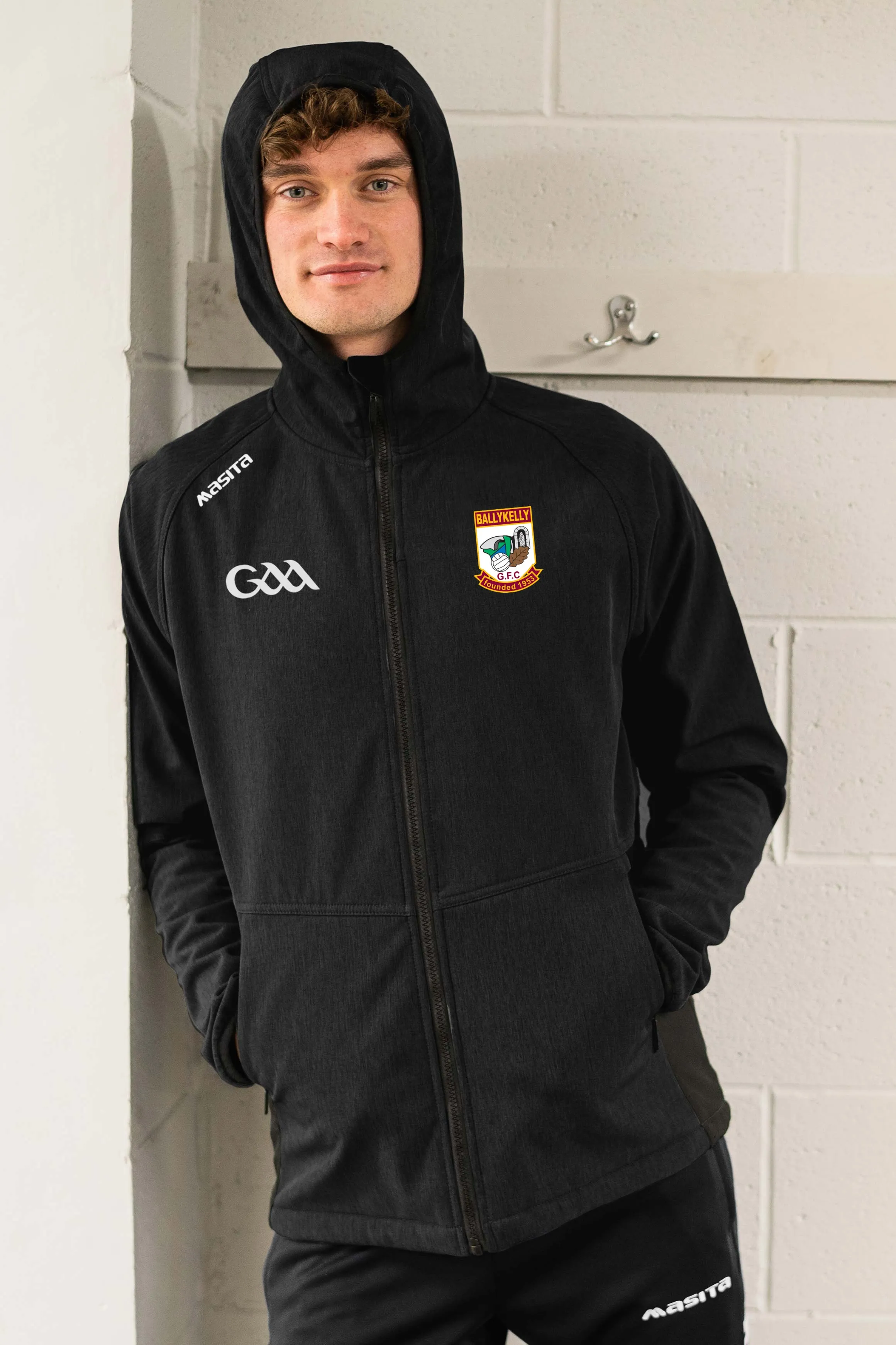 Ballykelly GFC Pop Up Shop Tara Style Black Softshell Hoodie Jacket Adult