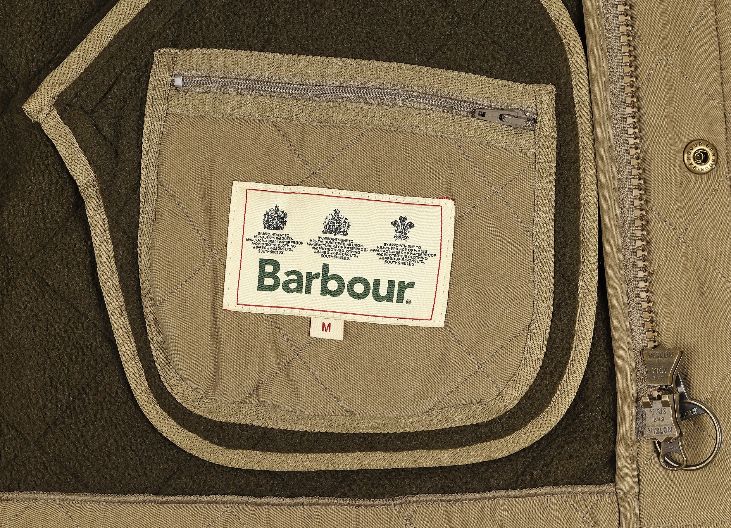Barbour Bowden Fleece Lined Quilted Jacket - Green - M