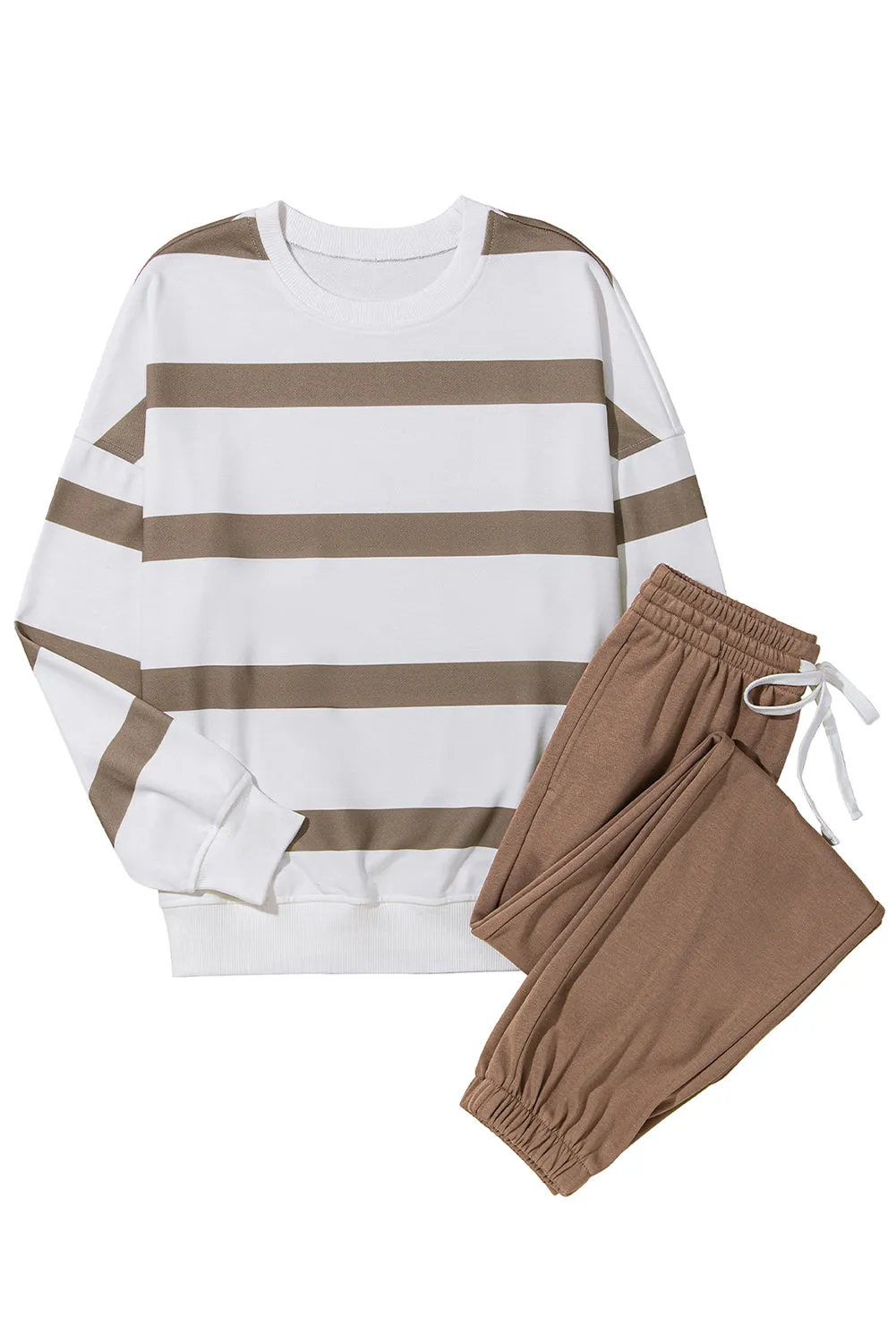 Beatrice, Striped Drop Shoulder Pullover and Joggers Set