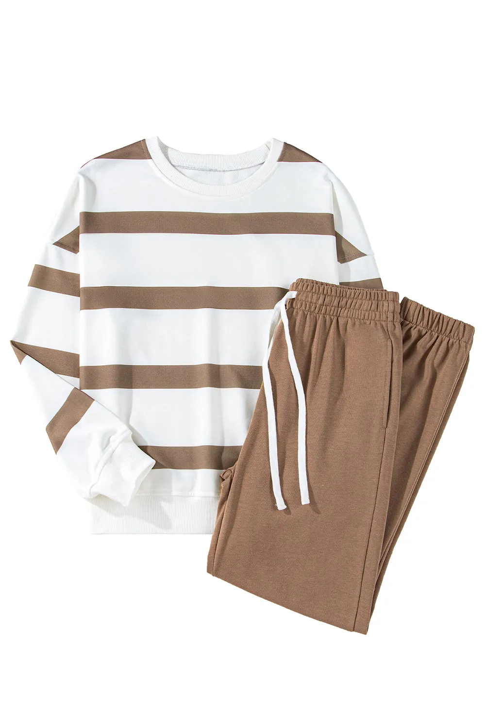 Beatrice, Striped Drop Shoulder Pullover and Joggers Set