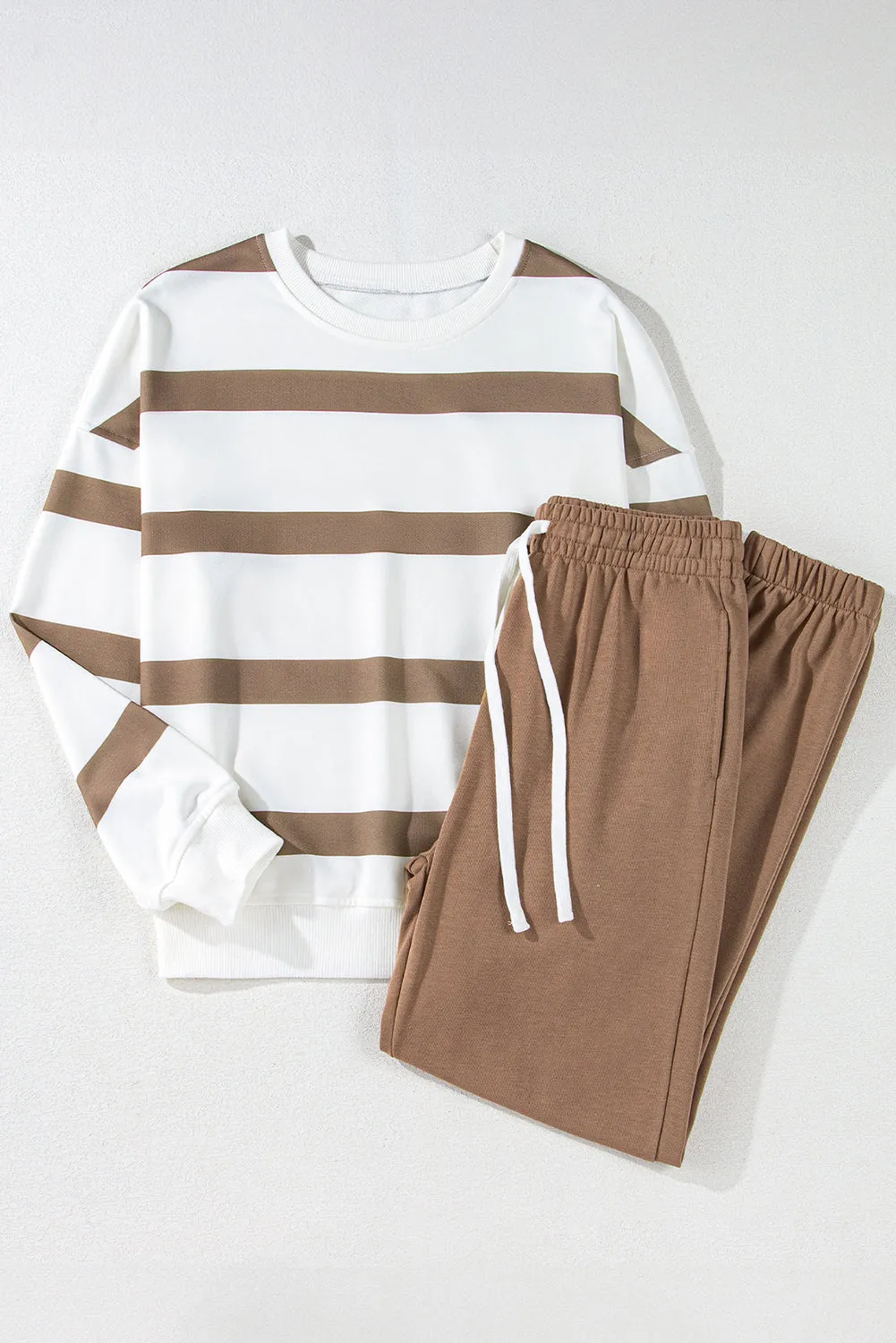 Beatrice, Striped Drop Shoulder Pullover and Joggers Set