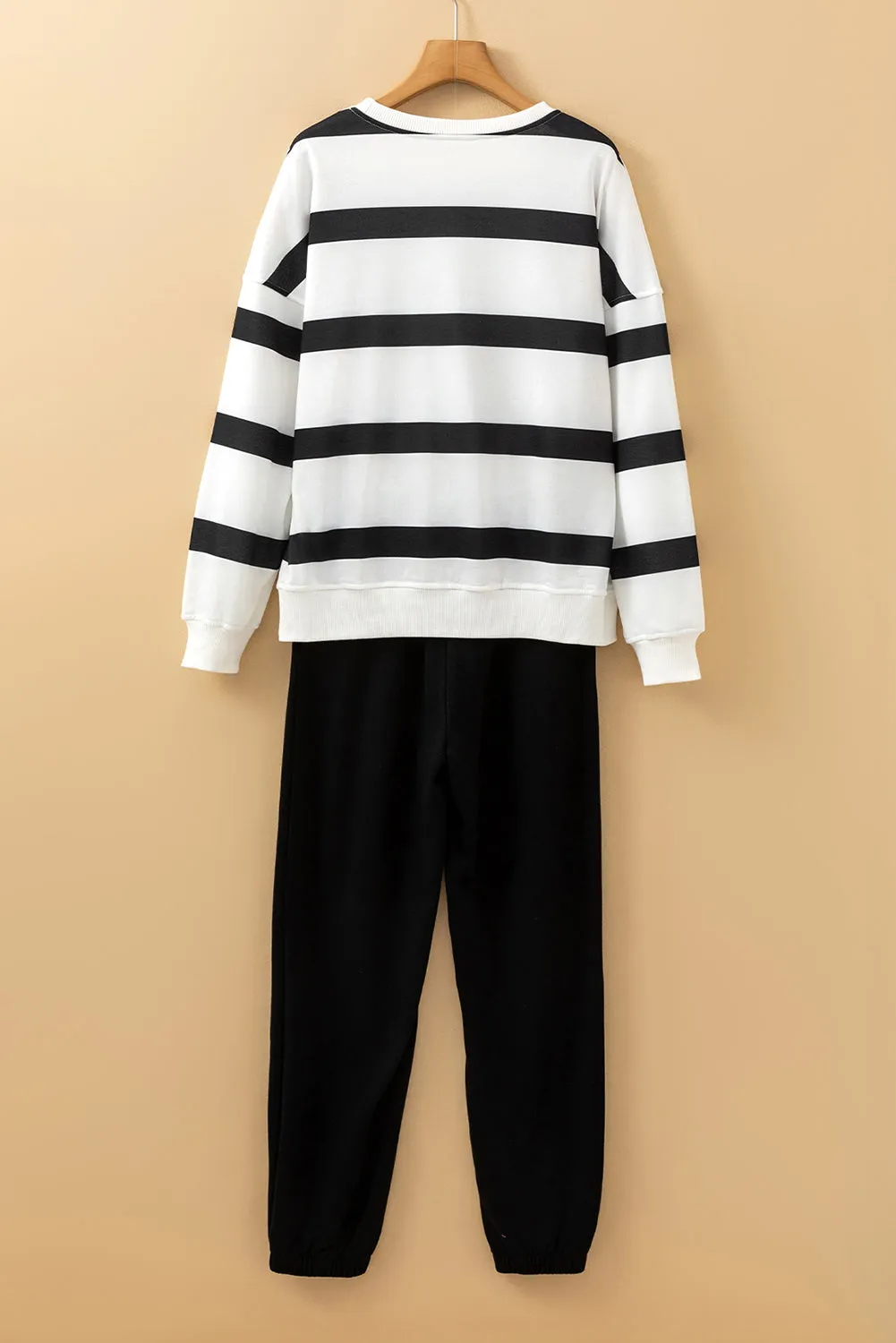 Beatrice, Striped Drop Shoulder Pullover and Joggers Set