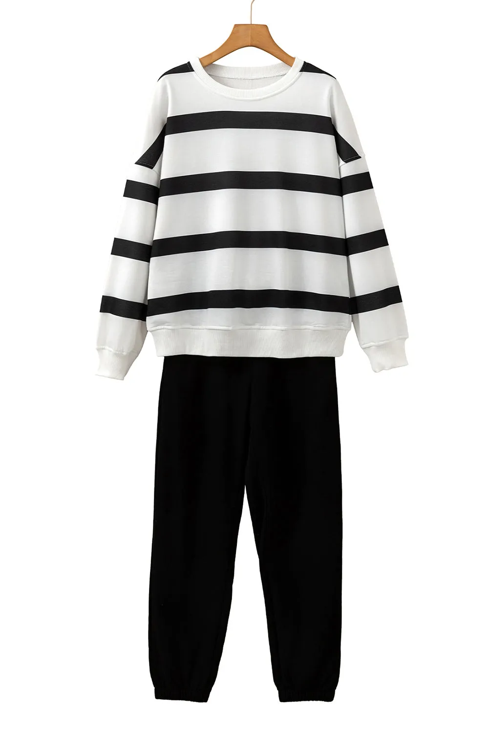 Beatrice, Striped Drop Shoulder Pullover and Joggers Set
