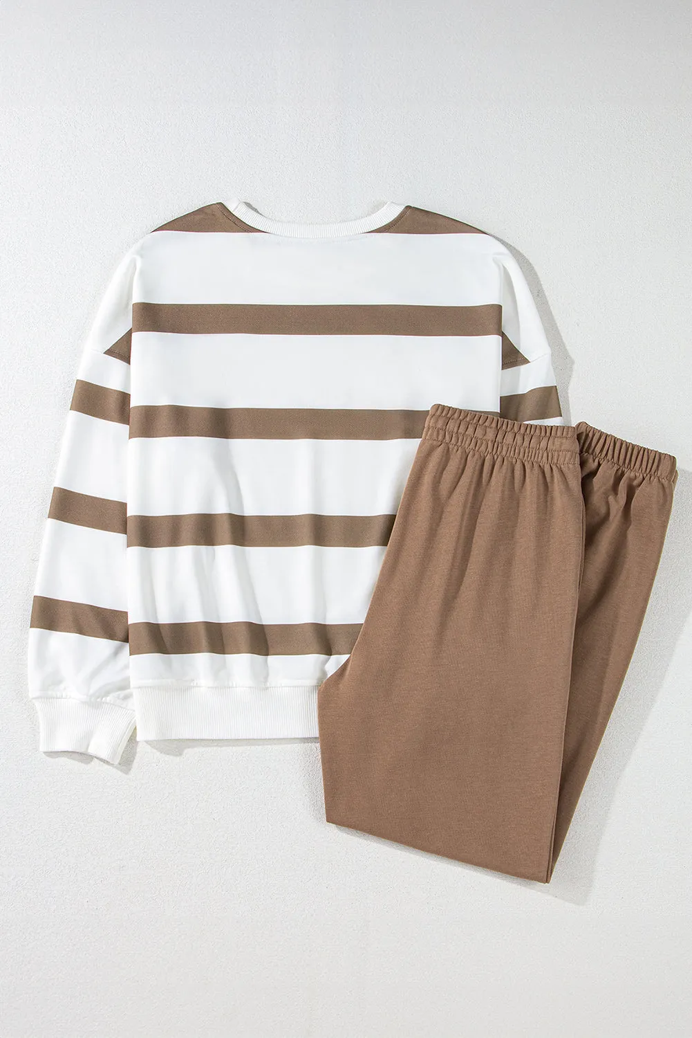 Beatrice, Striped Drop Shoulder Pullover and Joggers Set