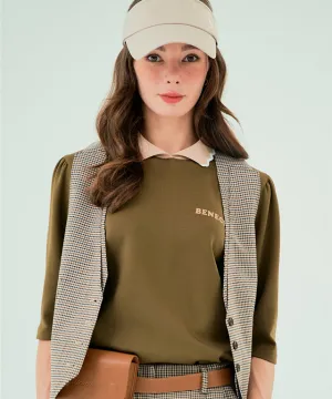 BENECIA 12 Flower Collar Top - Caramel