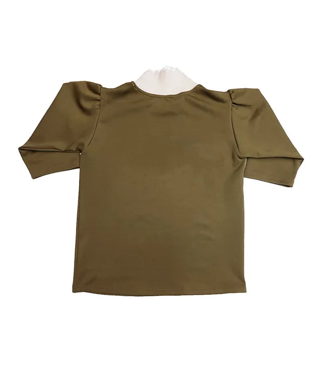 BENECIA 12 Flower Collar Top - Caramel