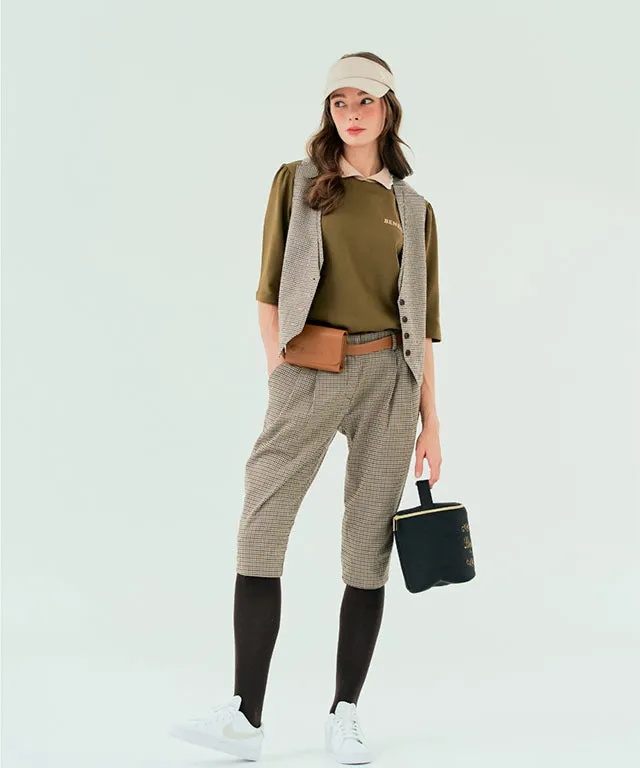 BENECIA 12 Flower Collar Top - Caramel