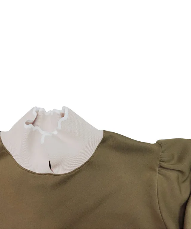 BENECIA 12 Flower Collar Top - Caramel