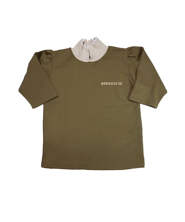 BENECIA 12 Flower Collar Top - Caramel
