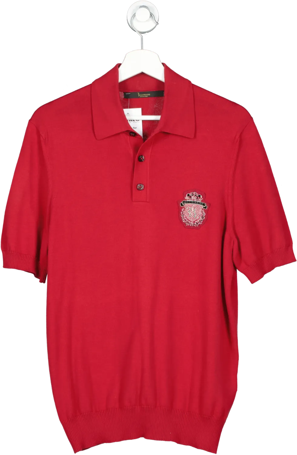 Billionaire Red Burgundy Knit Polo Shirt UK S