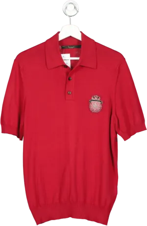 Billionaire Red Burgundy Knit Polo Shirt UK S