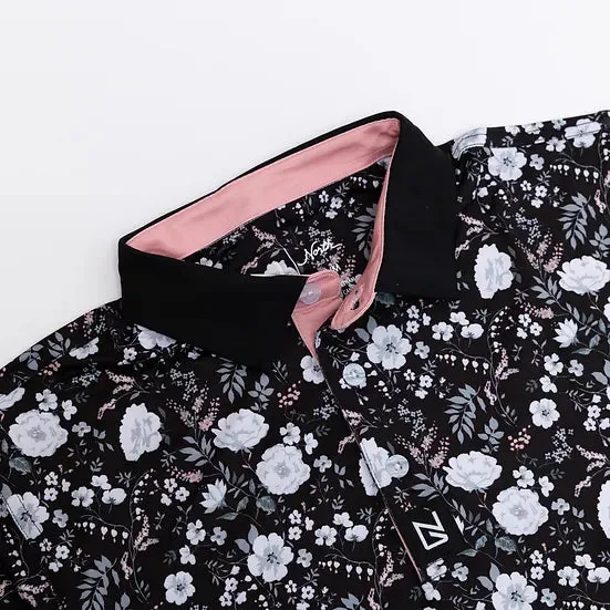 Black Floral Polo