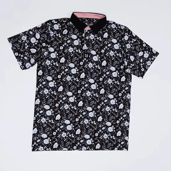 Black Floral Polo
