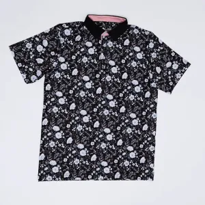 Black Floral Polo