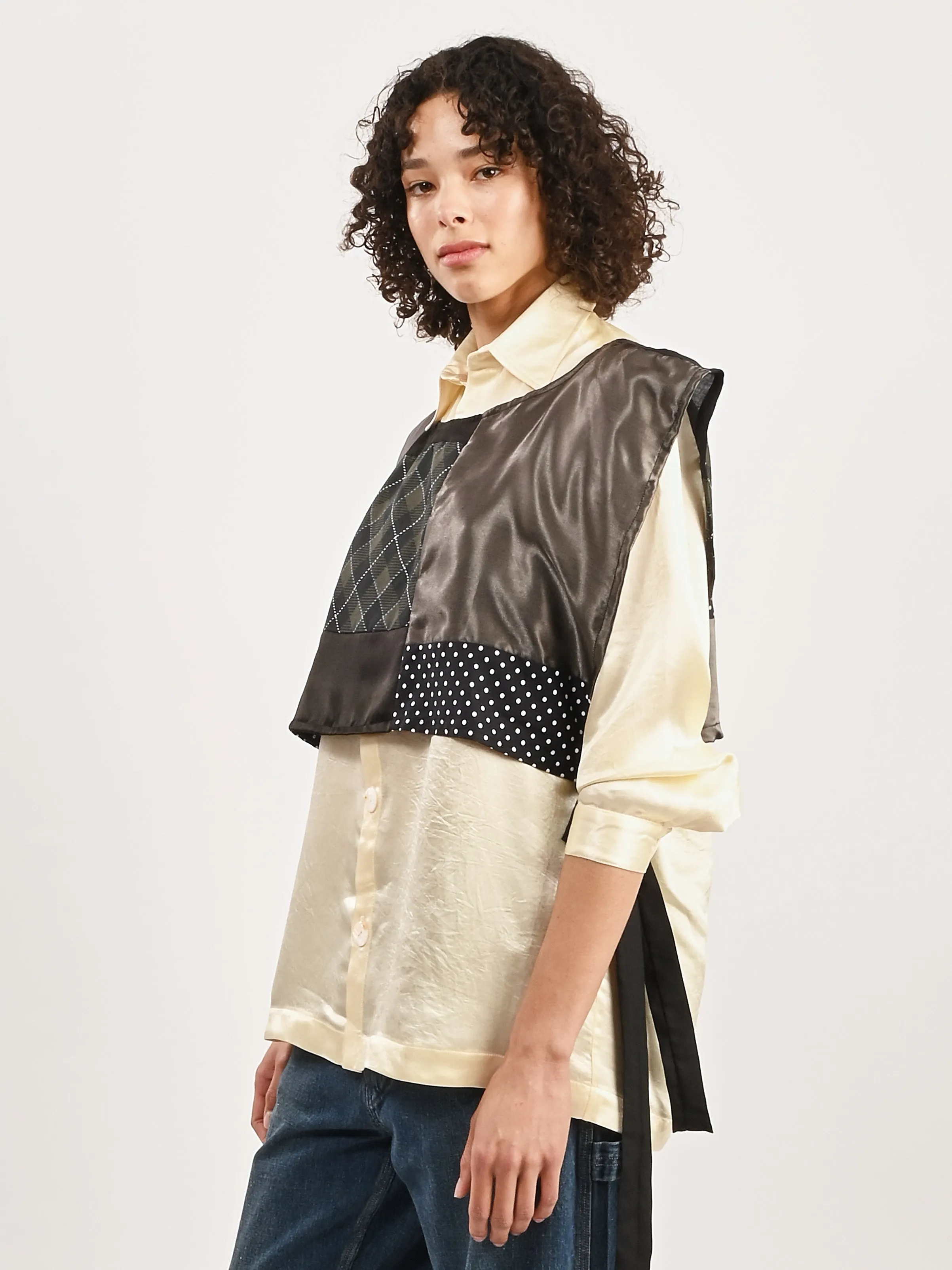 Black/Grey Patchwork Dickie