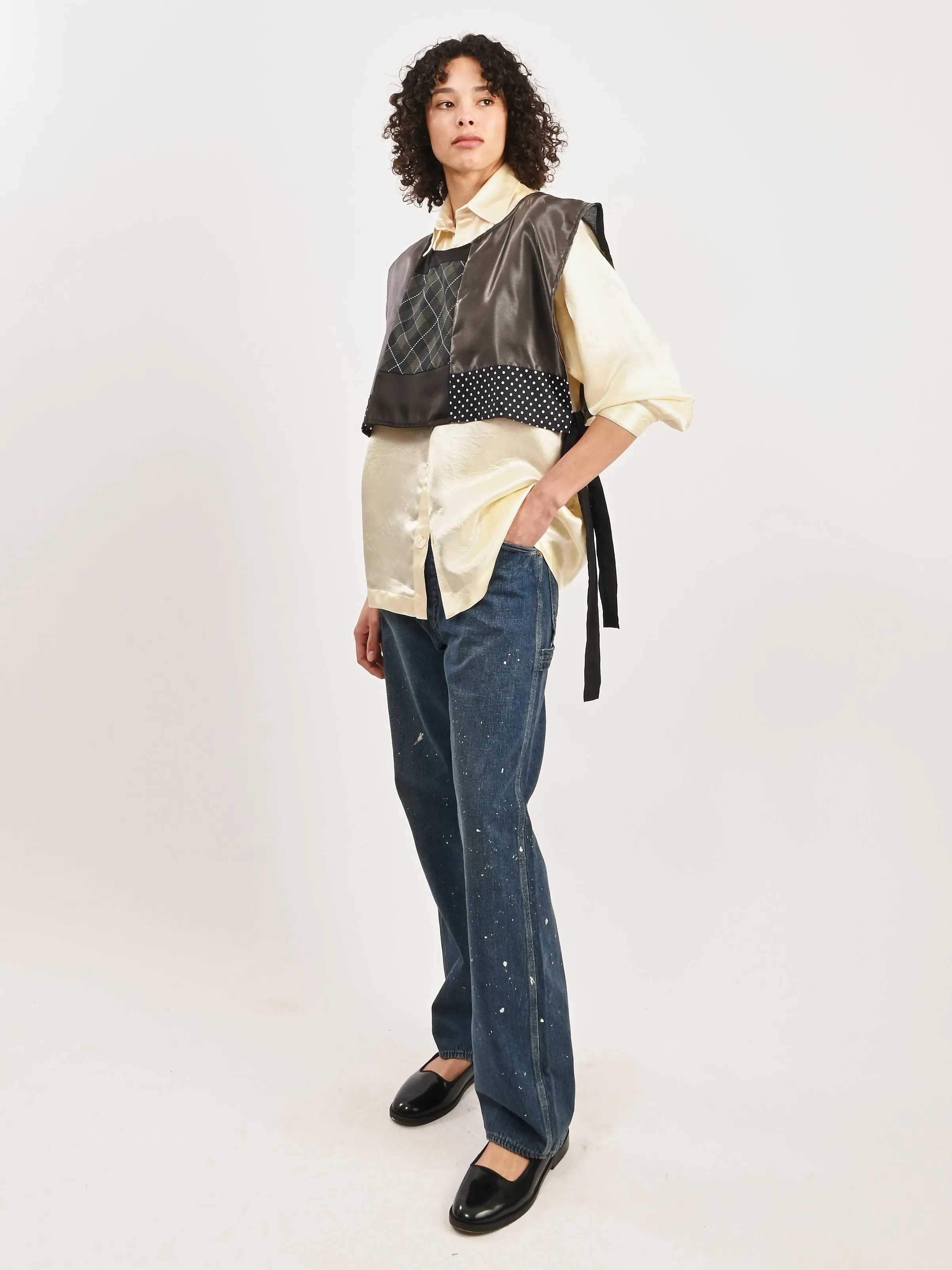 Black/Grey Patchwork Dickie