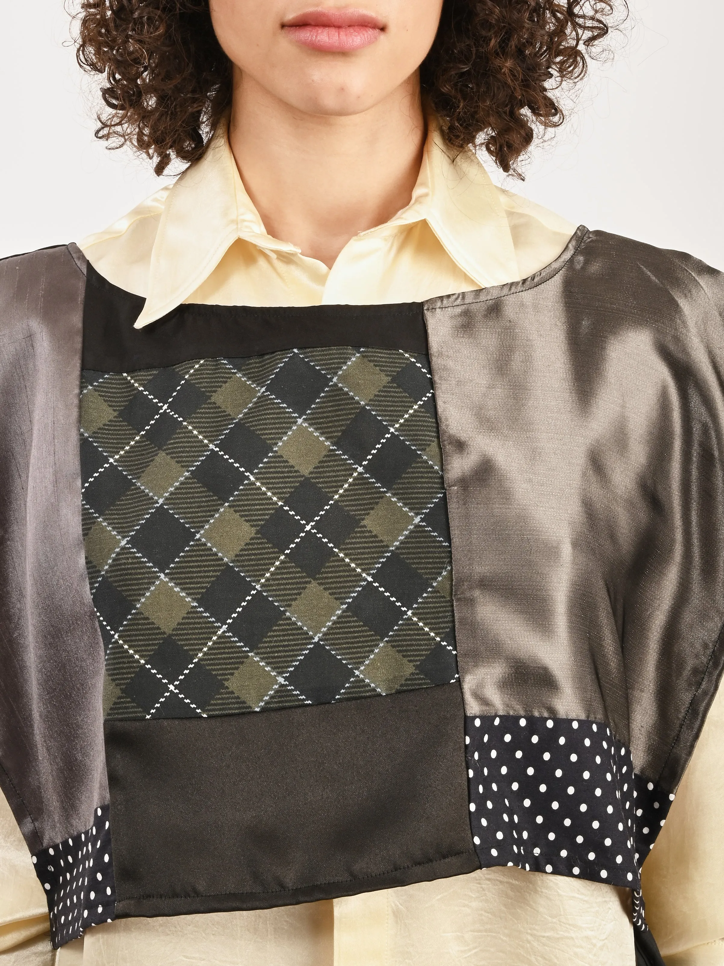 Black/Grey Patchwork Dickie