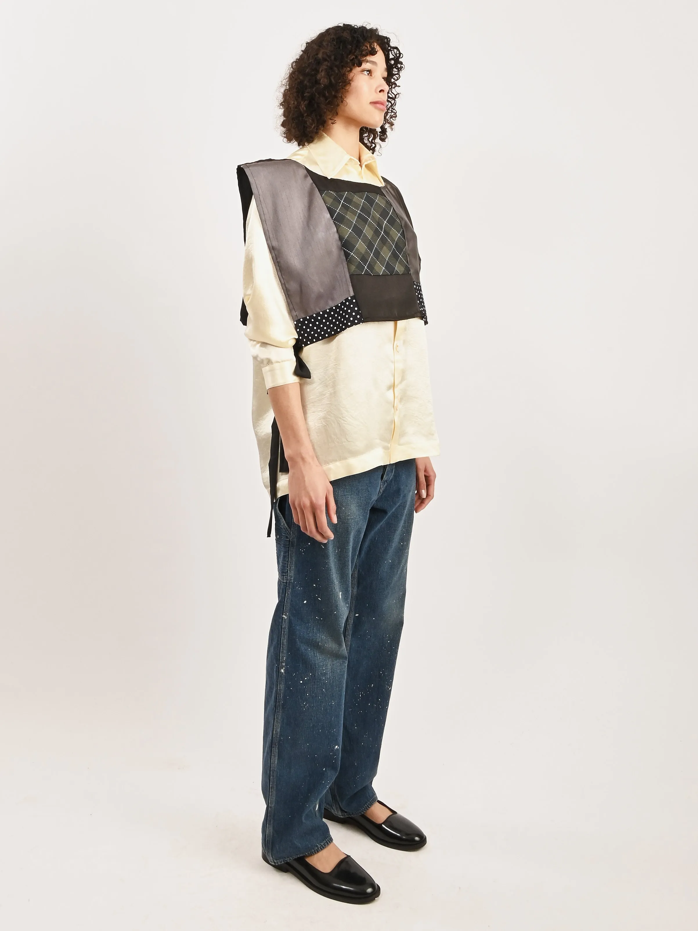 Black/Grey Patchwork Dickie